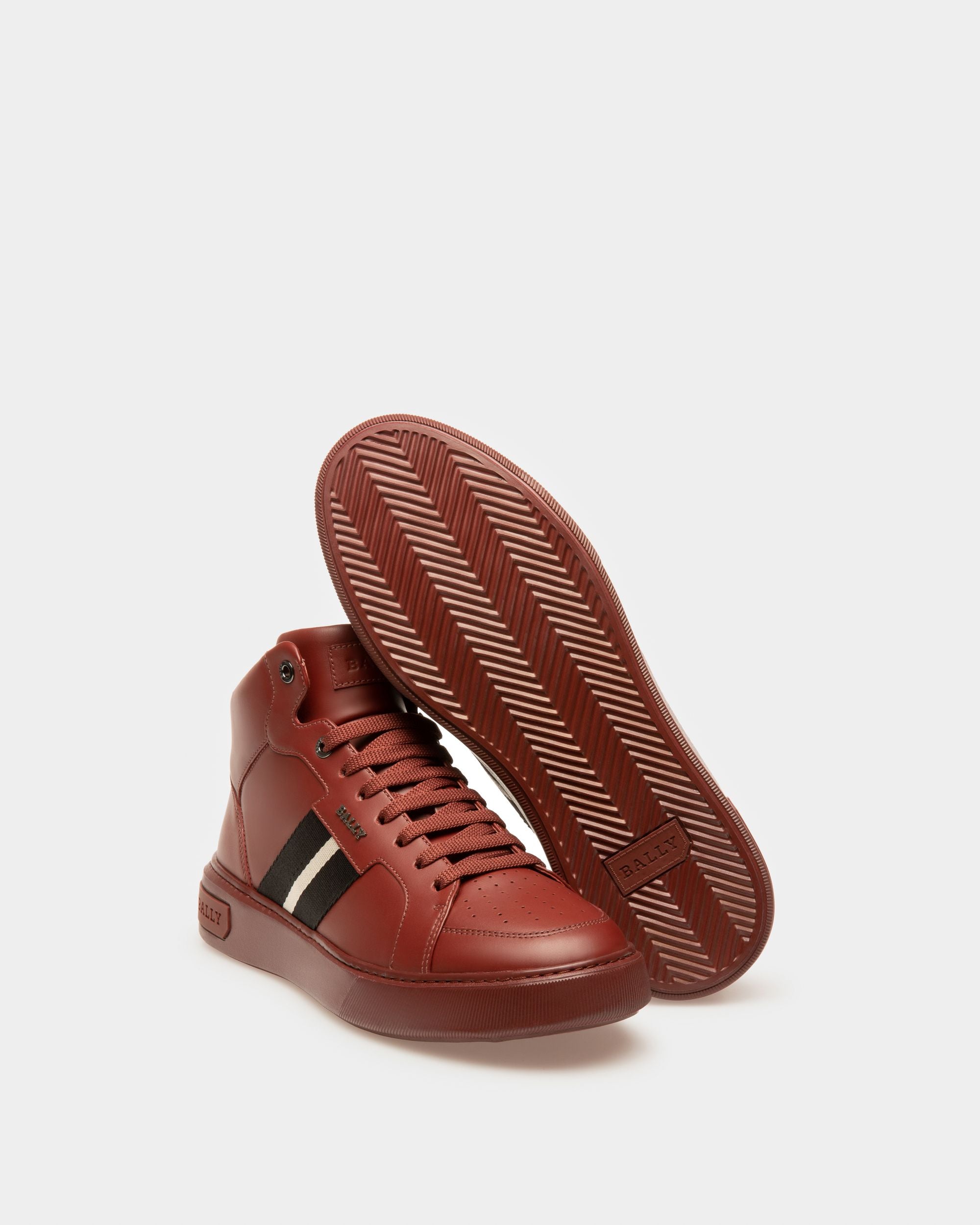 Myles Zapatillas Deportivas En Cuero De Color Rojo Heritage - Hombre - Bally - 04