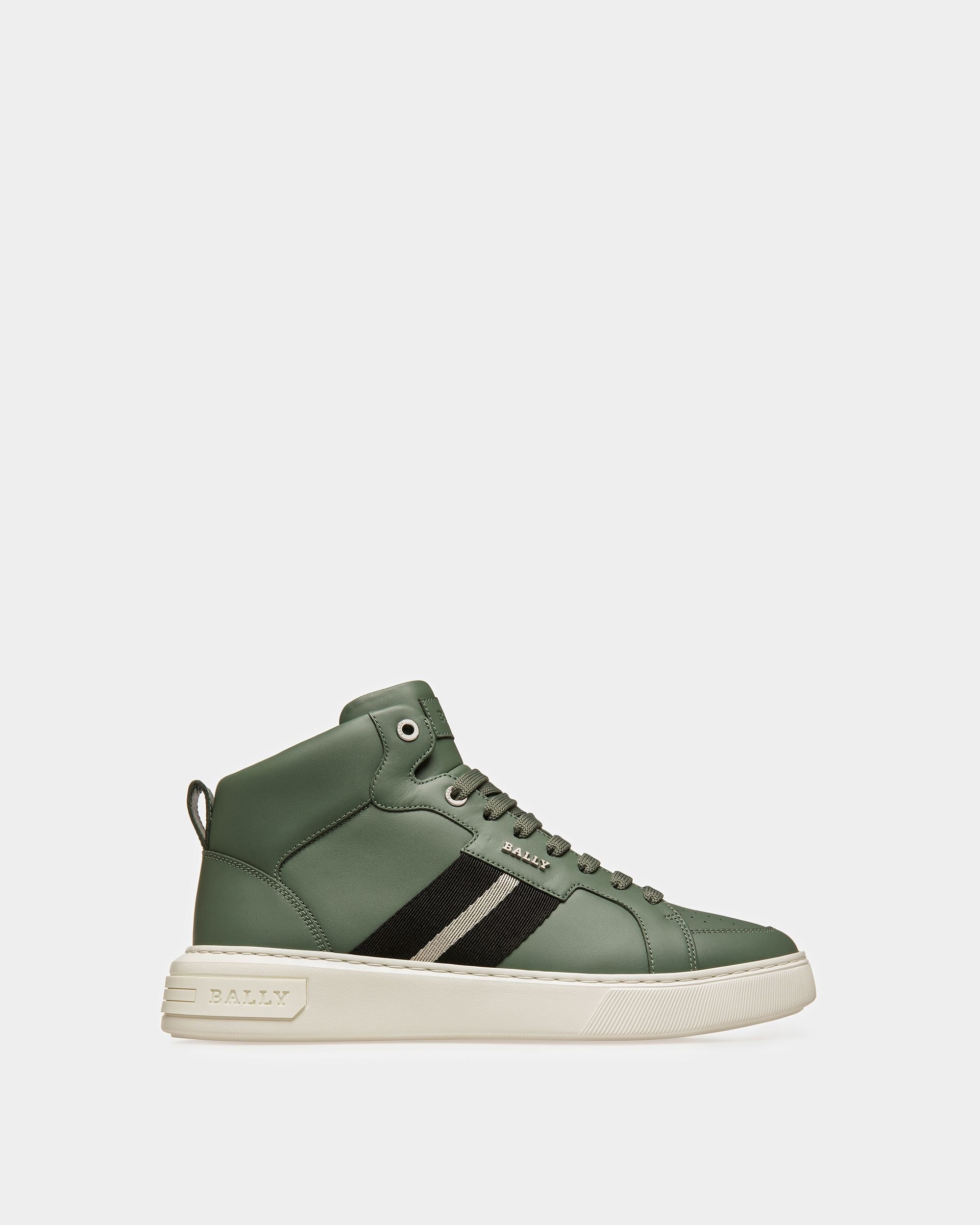Myles Leather Sneakers In Sage - Men's - Bally - 01