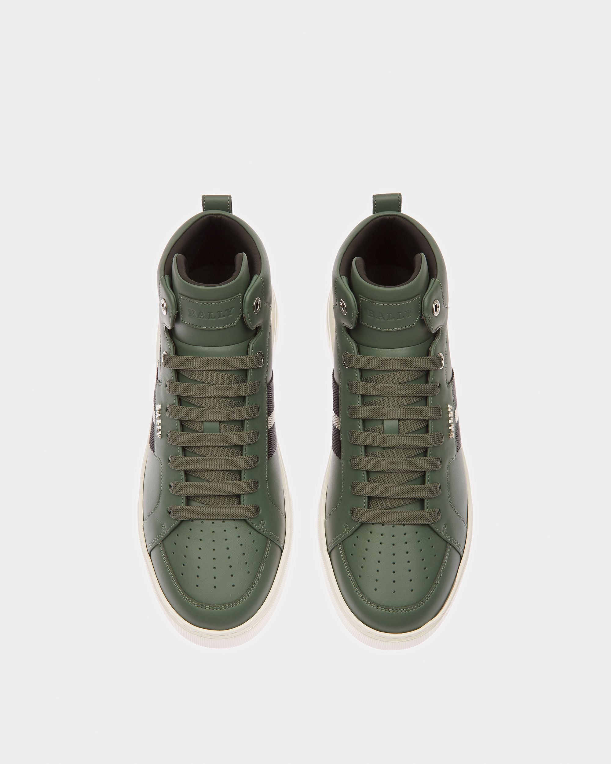 Myles Leather Sneakers In Sage - Men's - Bally - 02