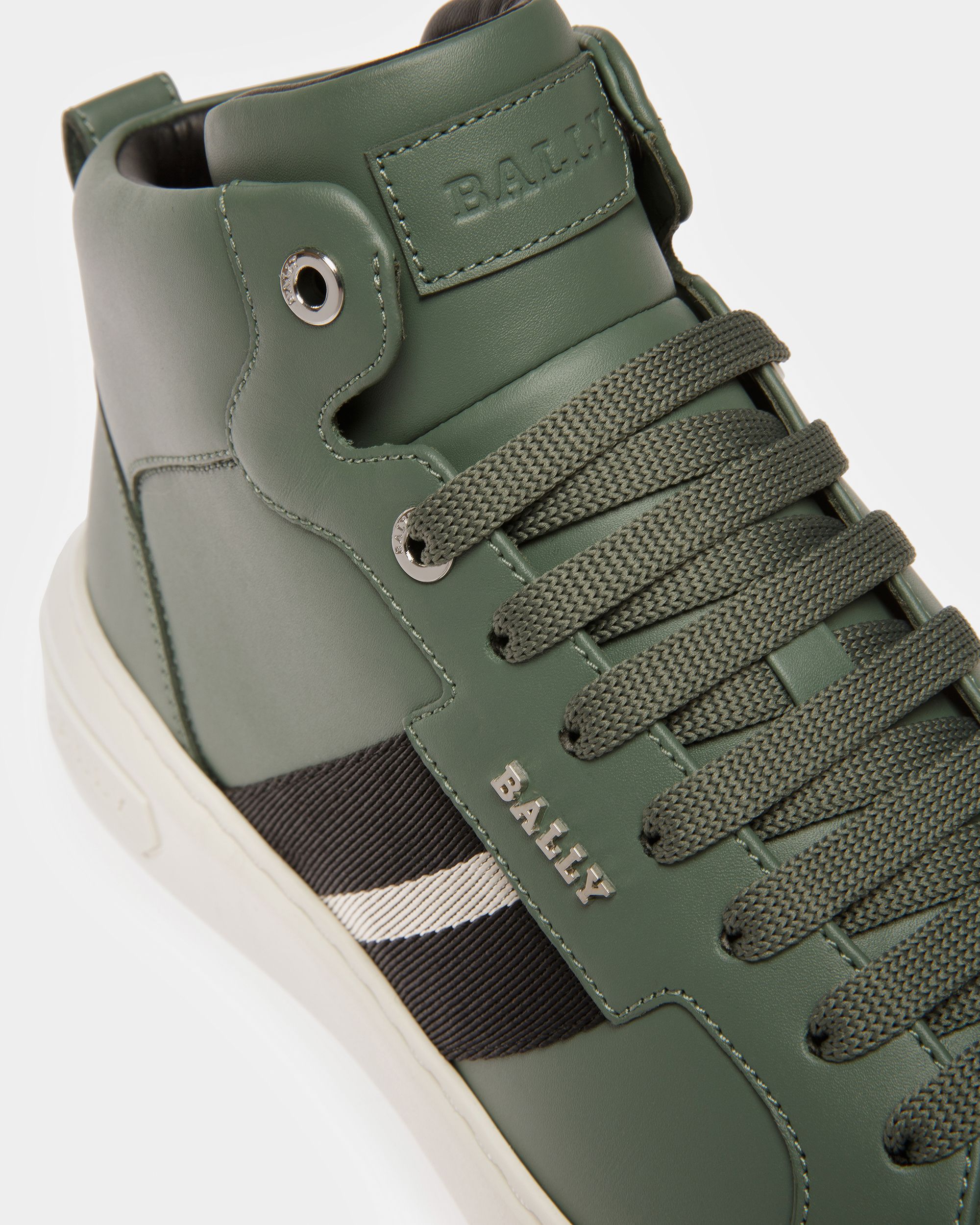 Myles Leather Sneakers In Sage - Men's - Bally - 06