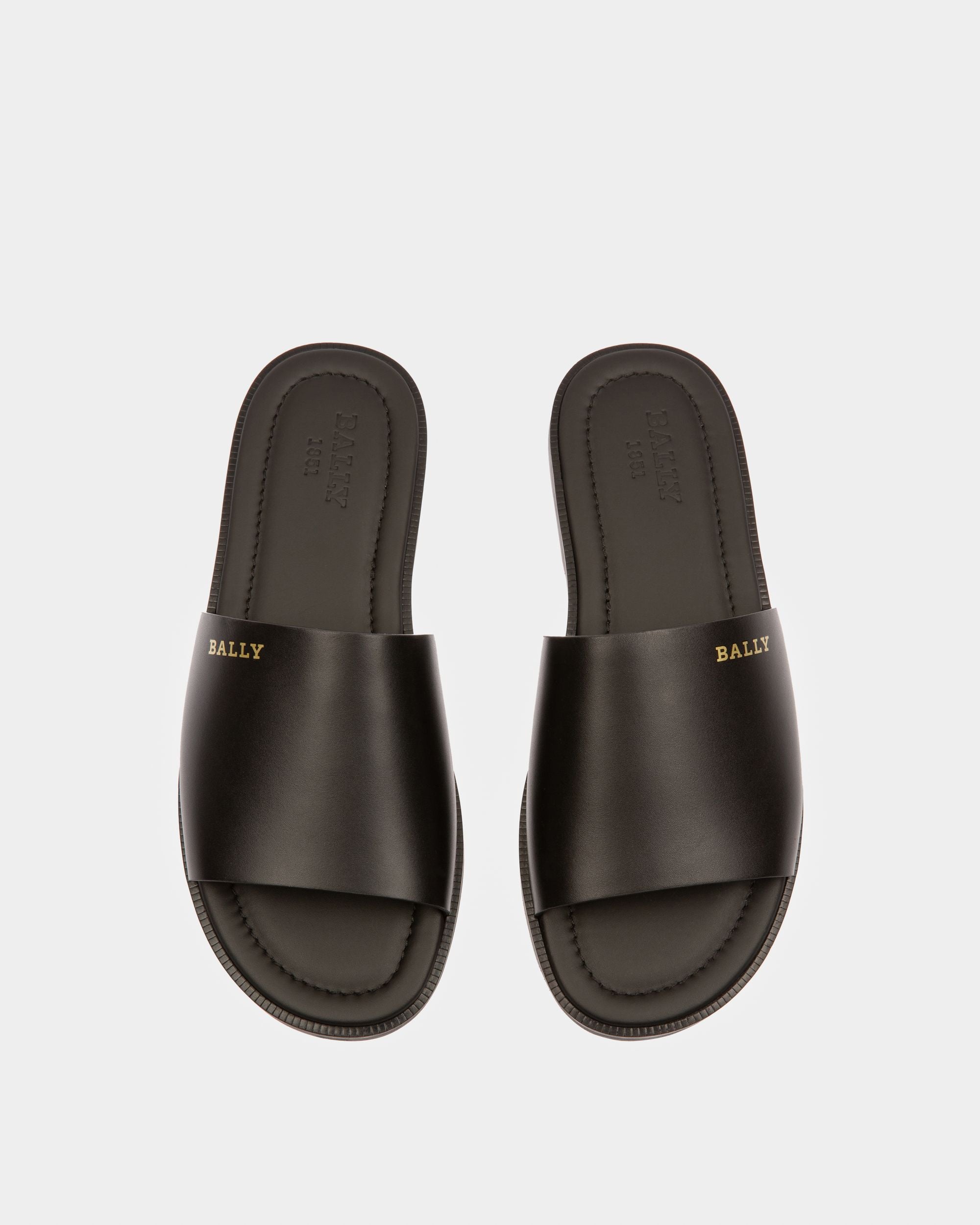 Jammer Leather Sandals In Black - Men's - Bally - 02