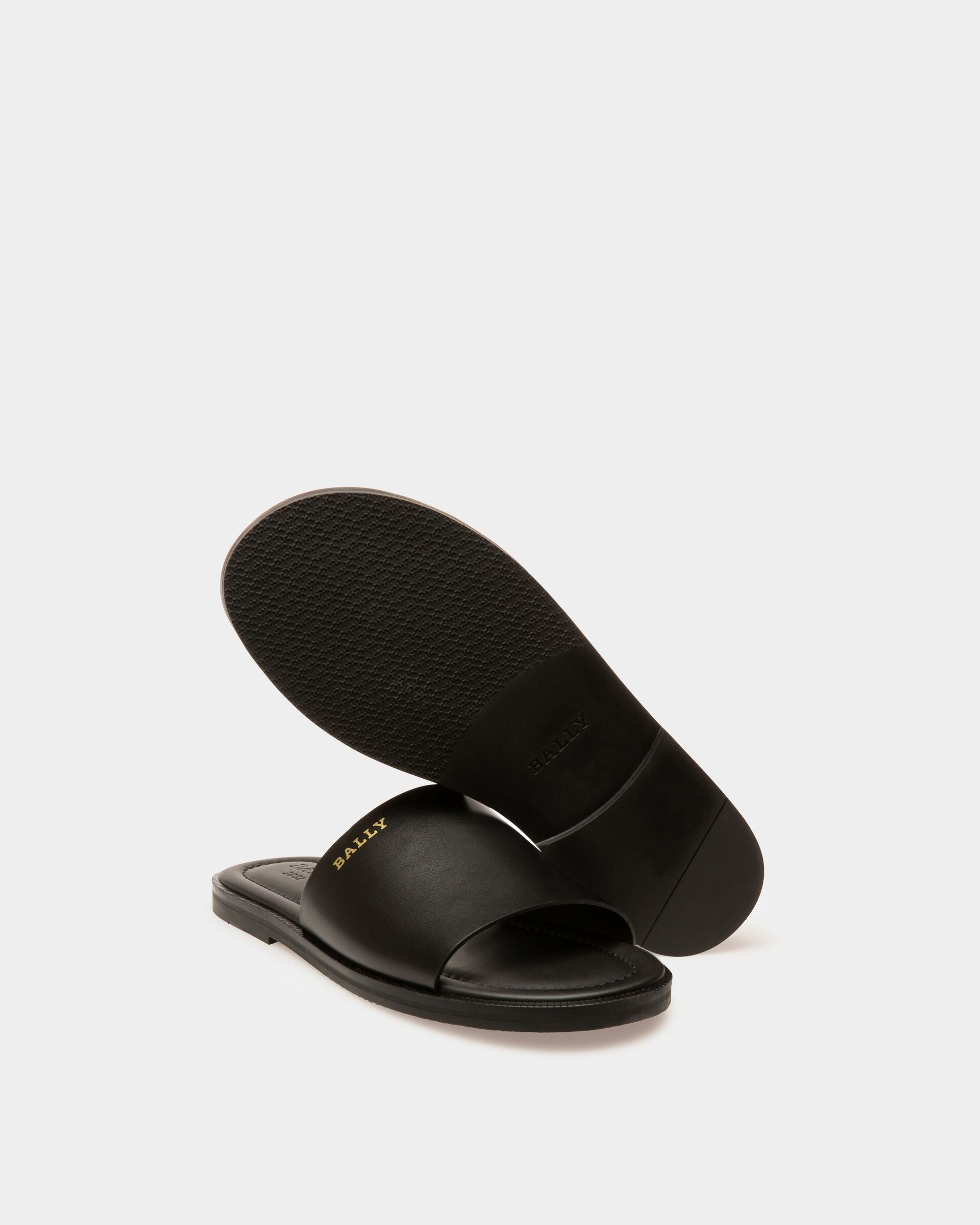Jammer Leather Sandals In Black - Men's - Bally - 04
