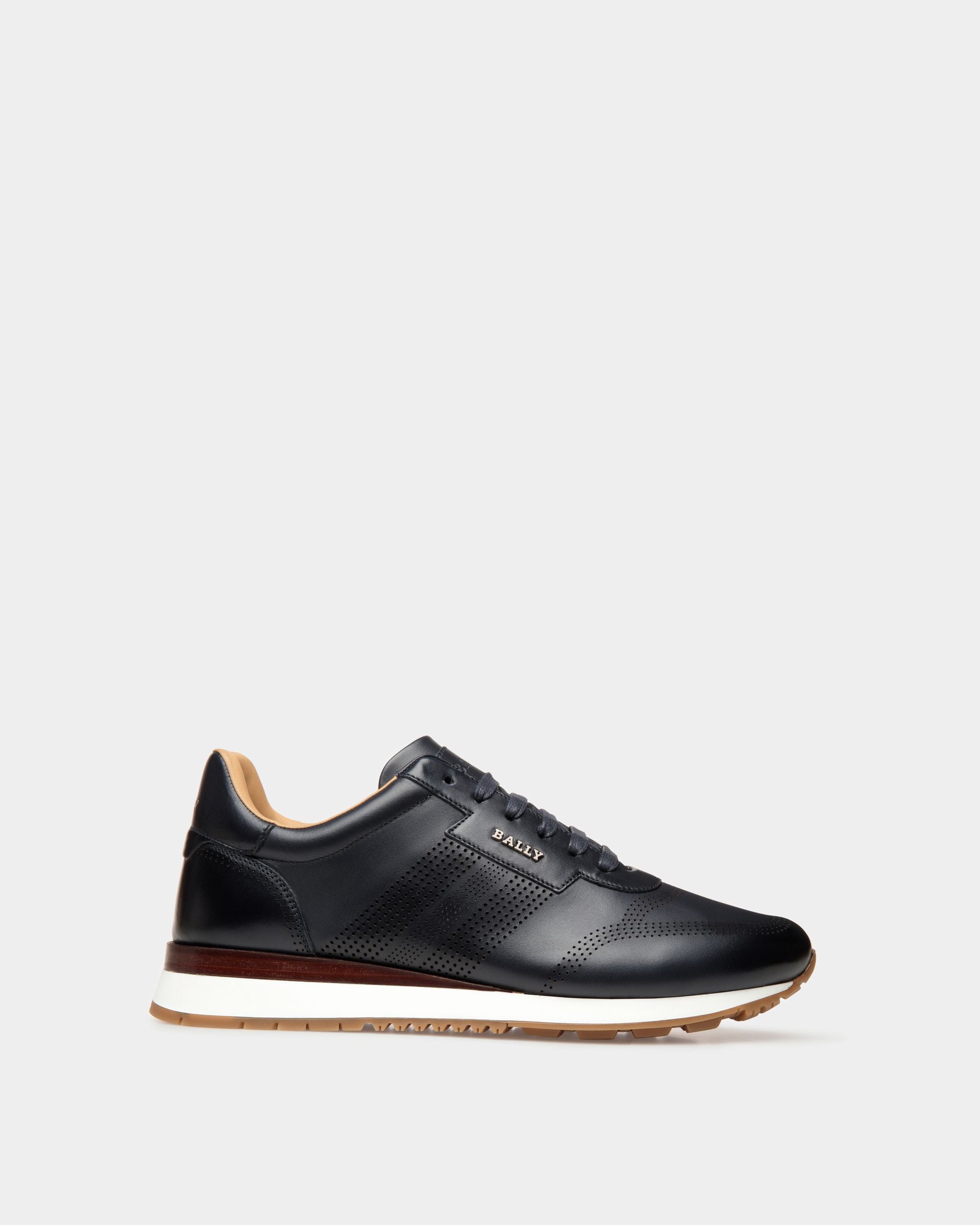 Asken Zapatillas De Piel En Azul Medianoche - Hombre - Bally - 01