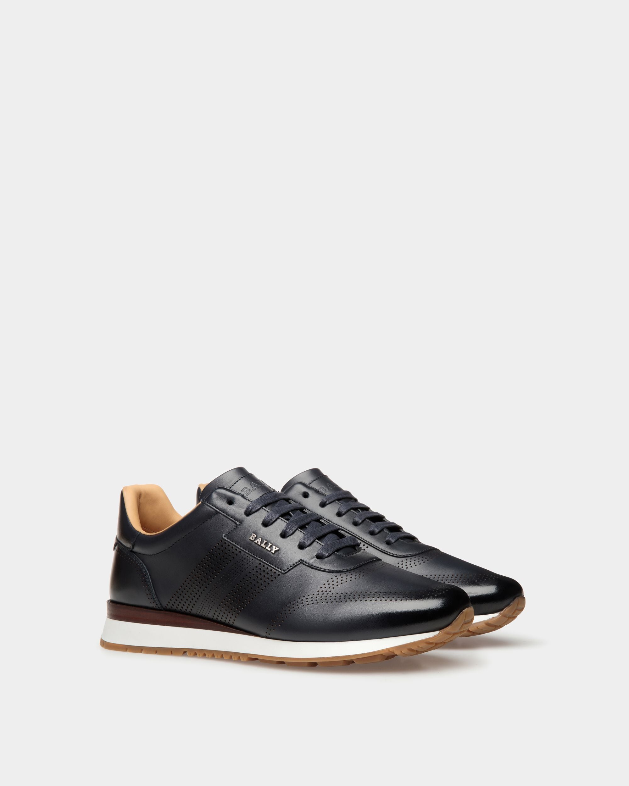 Asken Zapatillas De Piel En Azul Medianoche - Hombre - Bally - 02