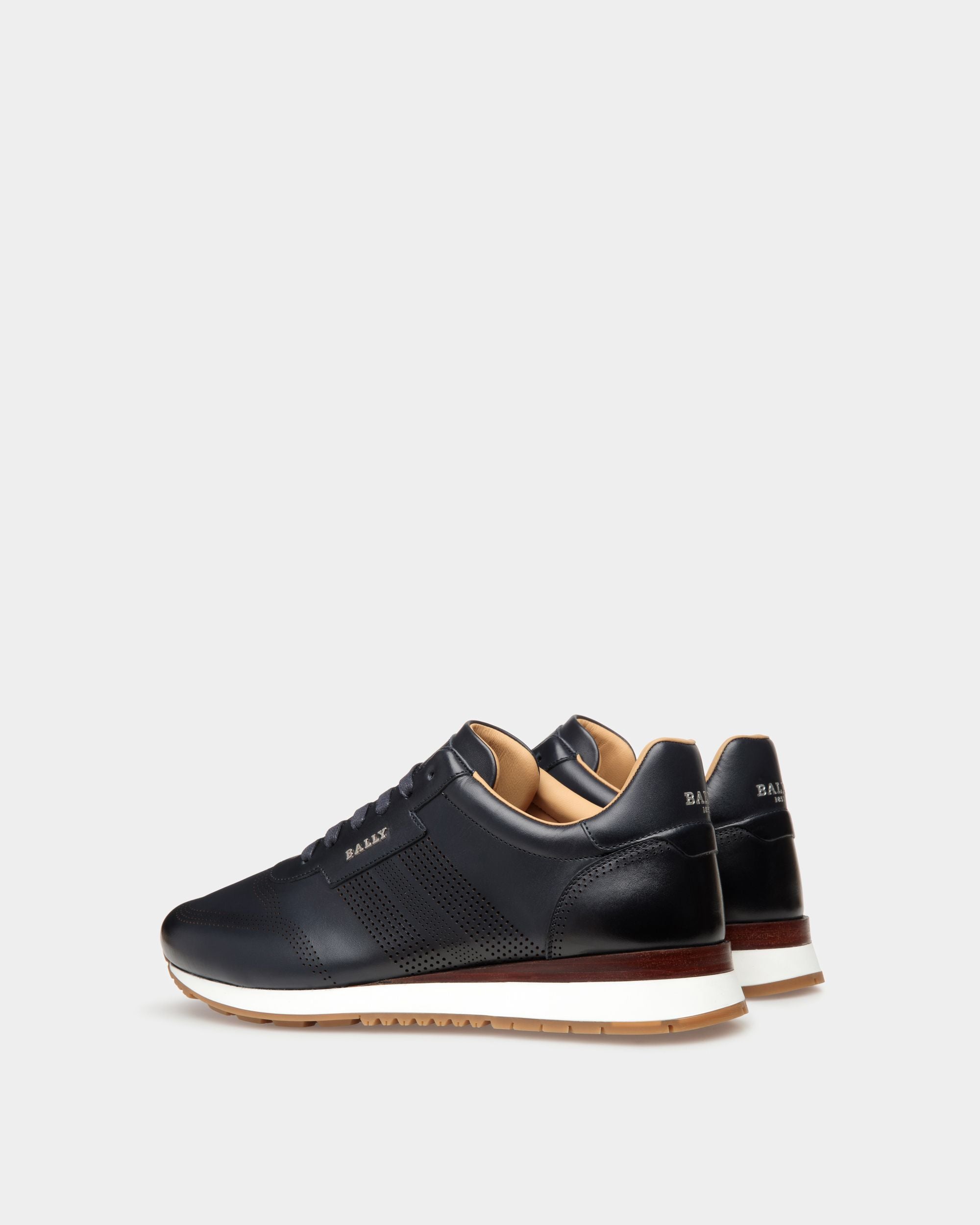 Asken Zapatillas De Piel En Azul Medianoche - Hombre - Bally - 03