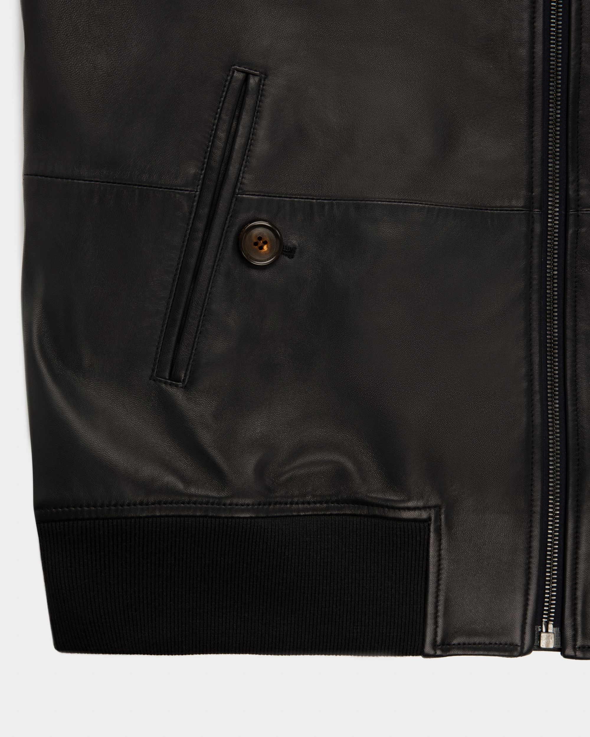 Chaqueta Bómber Prenda De Abrigo En Piel De Color Negro - Hombre - Bally - 03