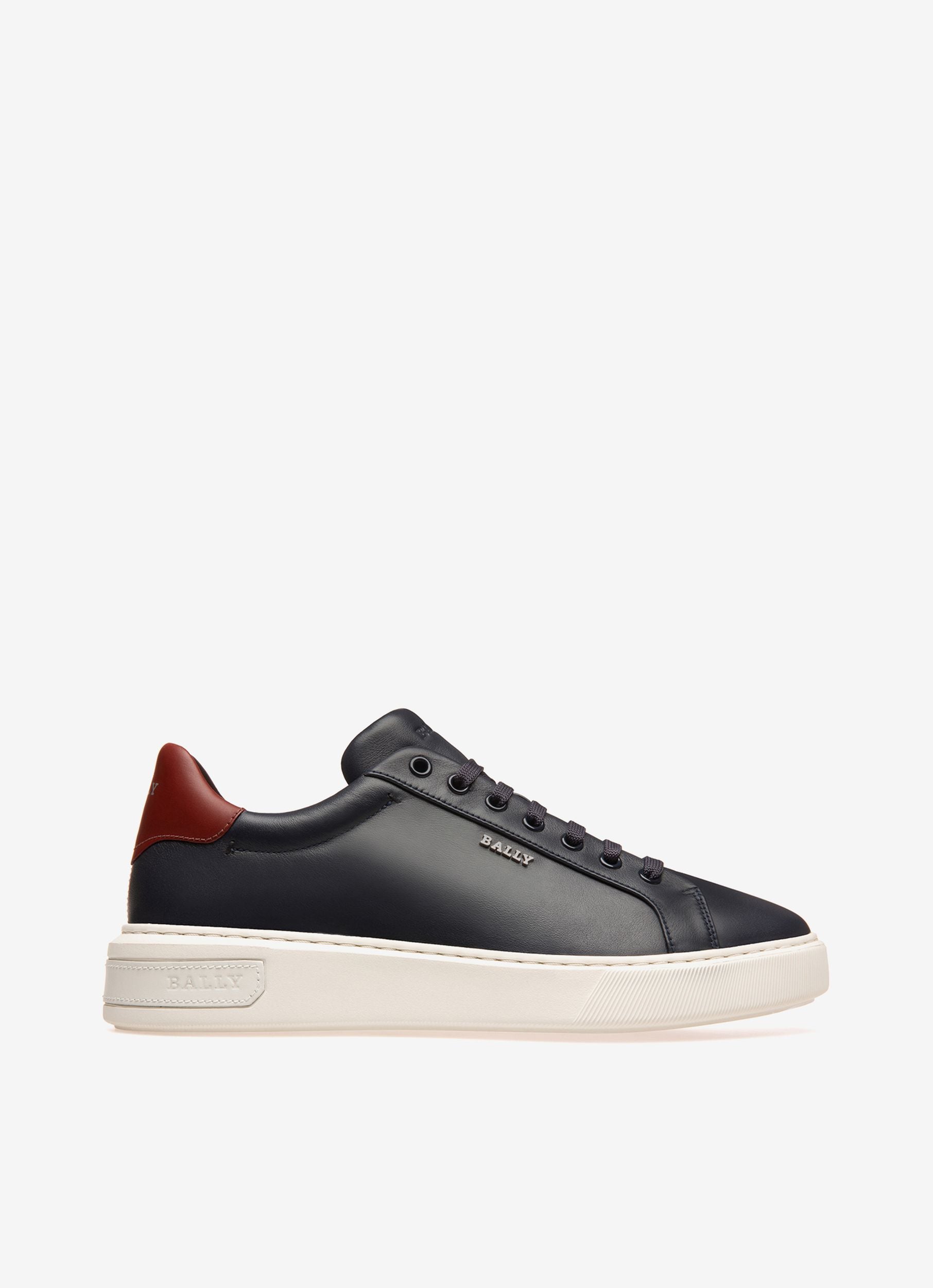 Miky Zapatilla Deportiva En Cuero De Color Azul Marino - Hombre - Bally - 01