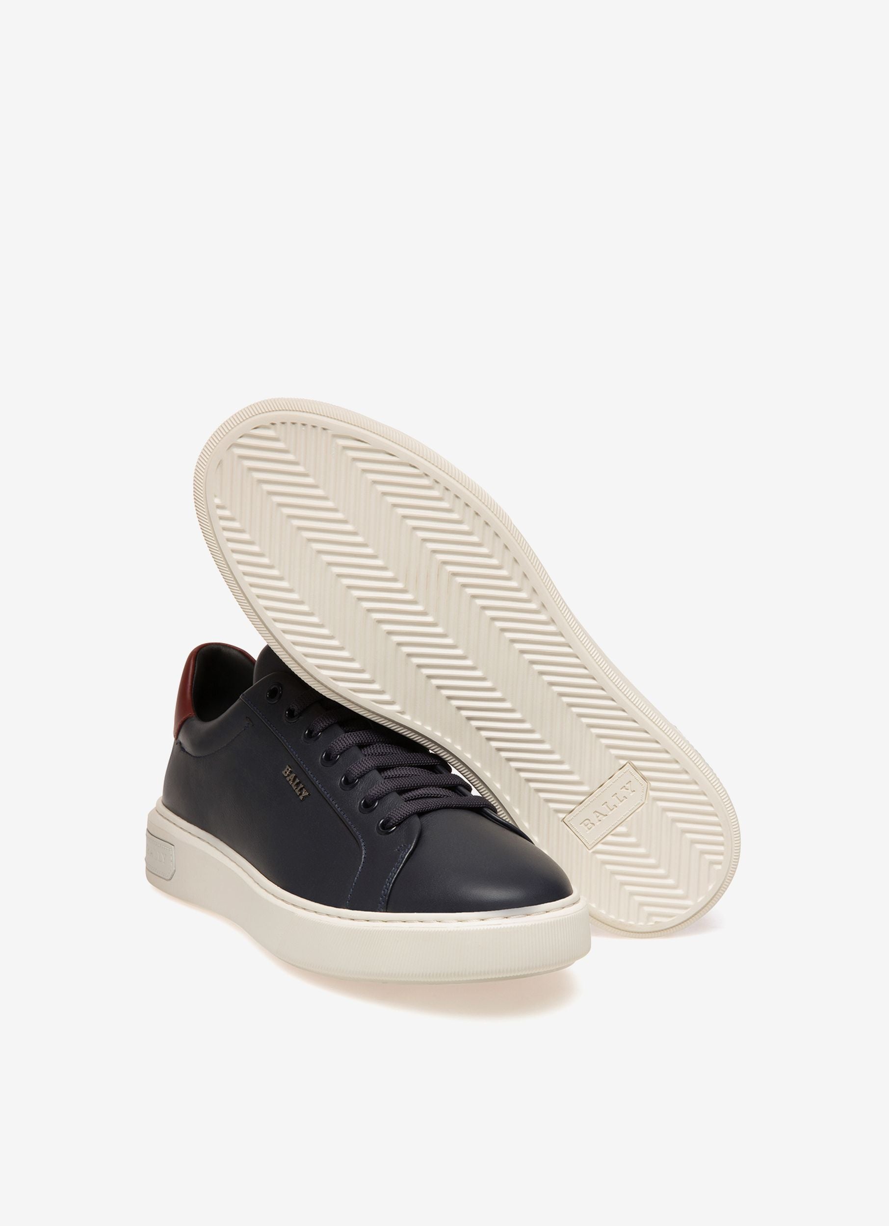 Miky Zapatilla Deportiva En Cuero De Color Azul Marino - Hombre - Bally - 03