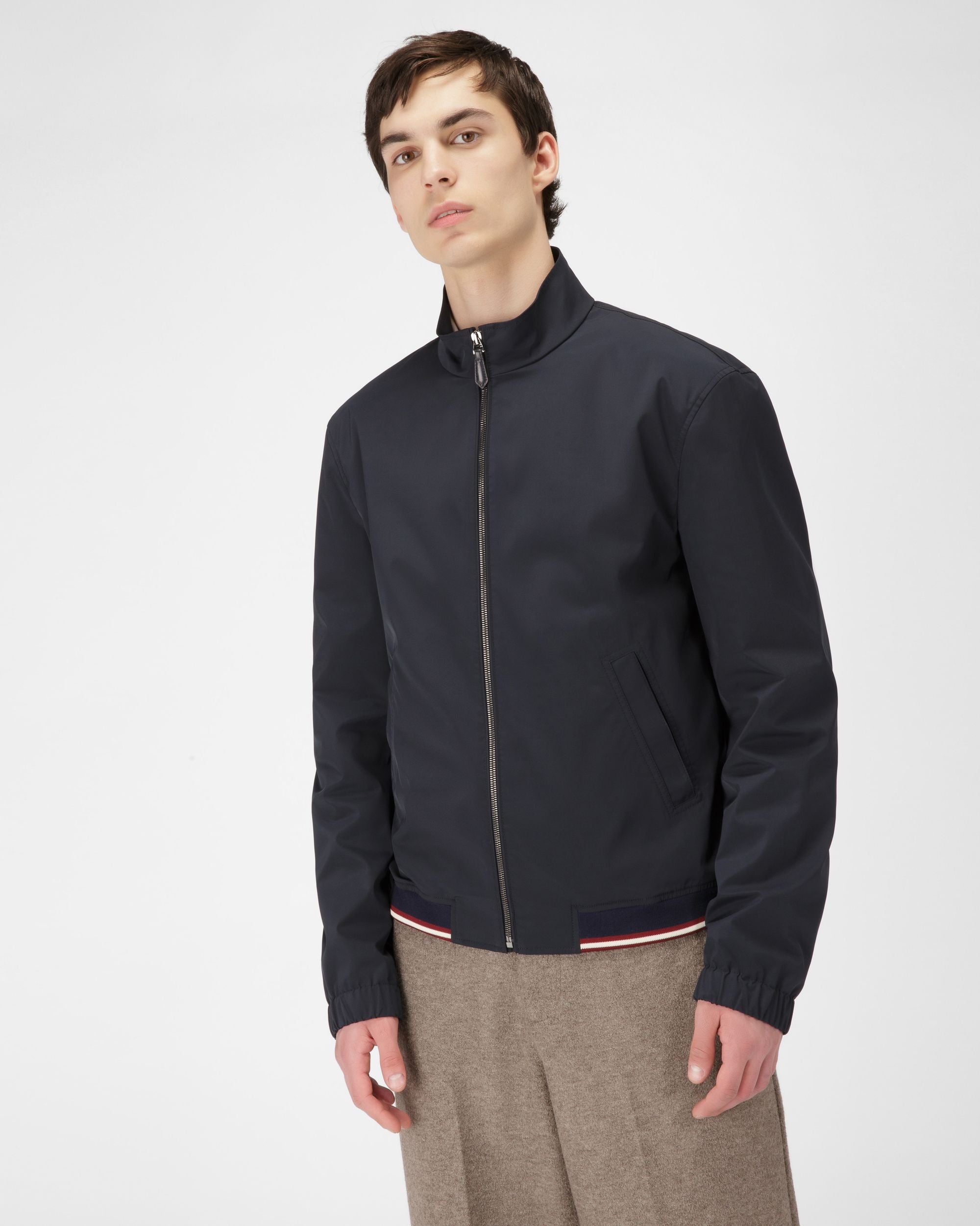 Blouson Bomber Jacket In Navy - Men's - Bally - 01