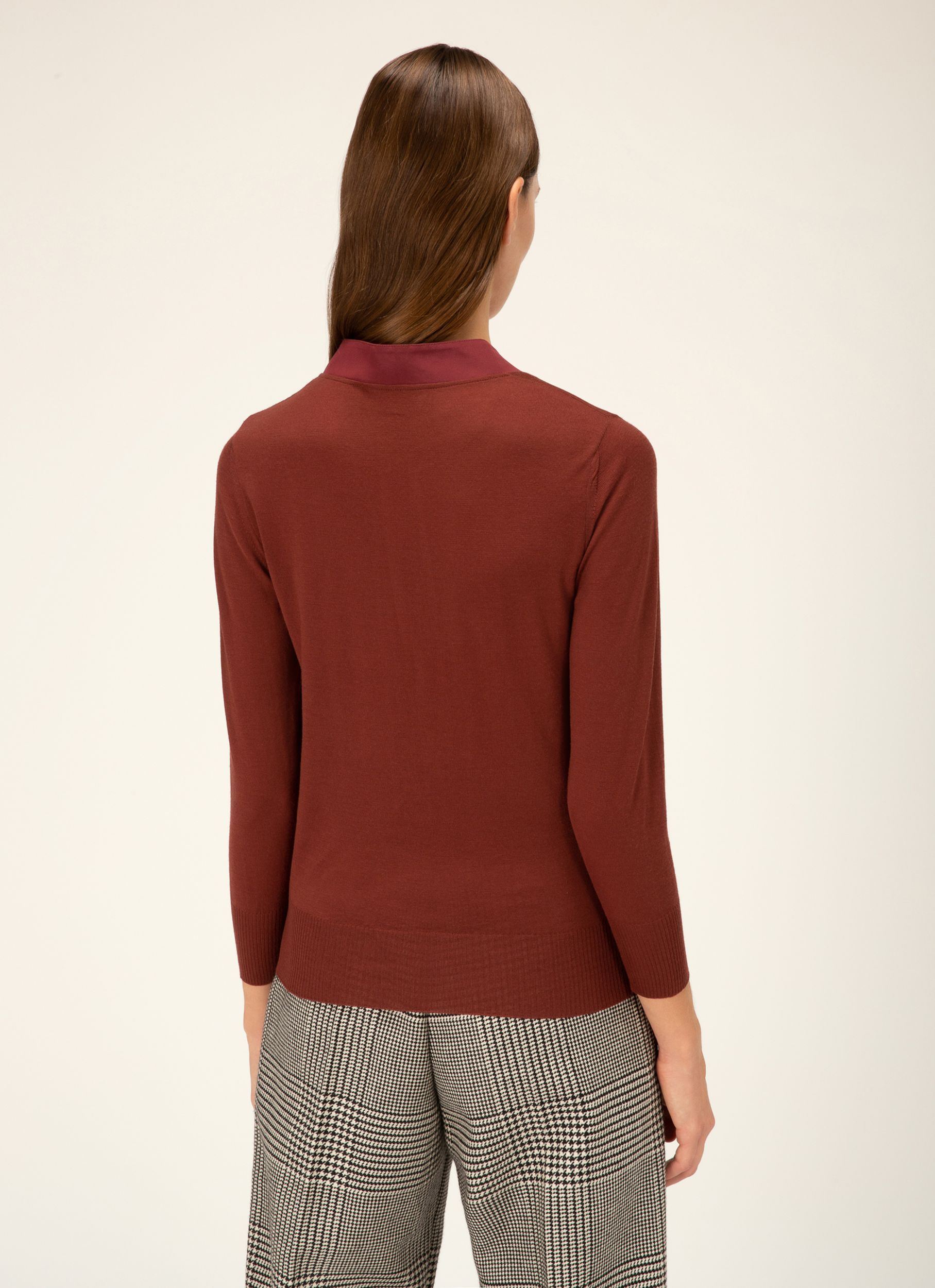 V-Neck Wool SweaterIn Heritage Red - Women's - Bally - 04
