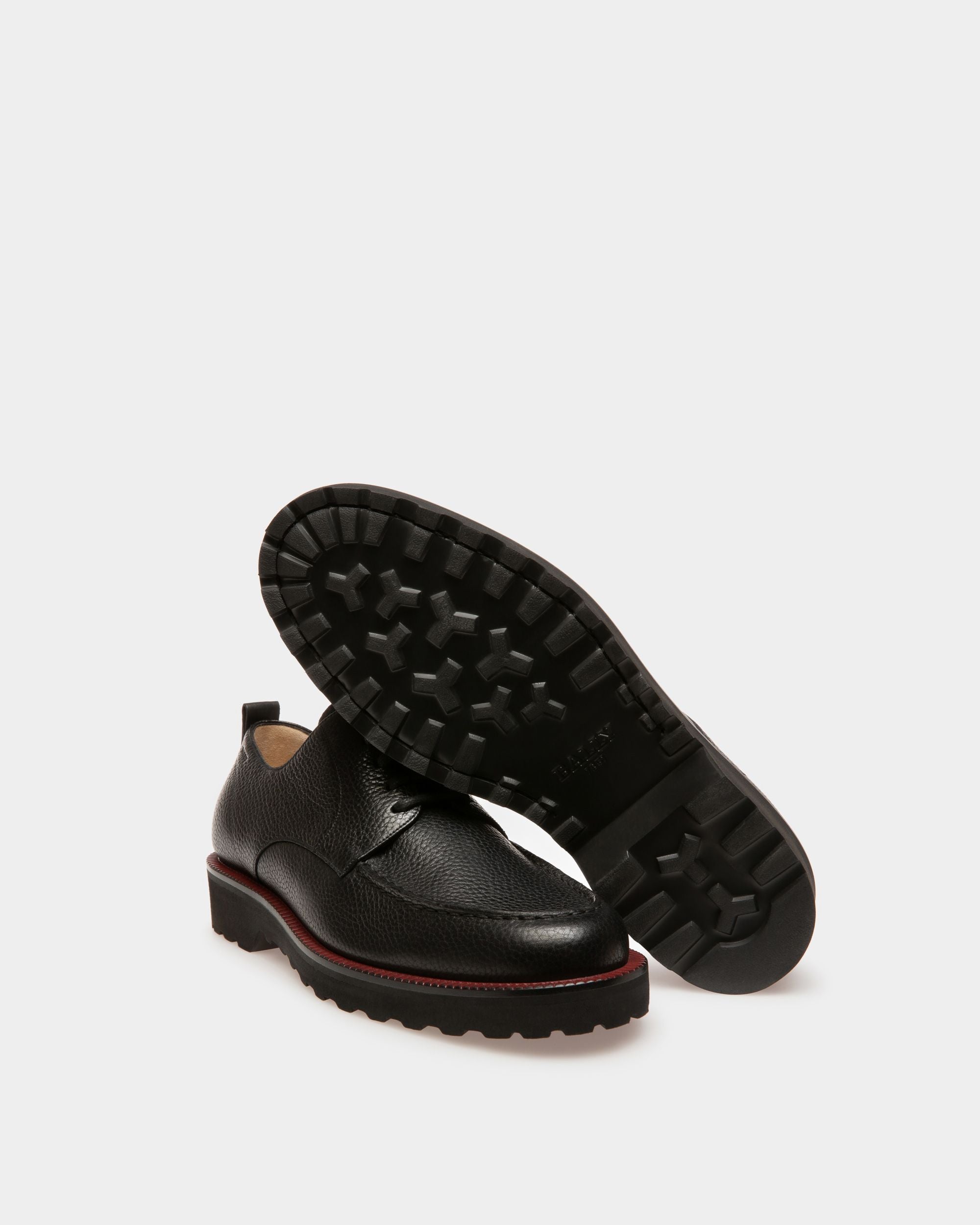Nottingham Derby in Black Grained Leather - Men's - Bally - 02