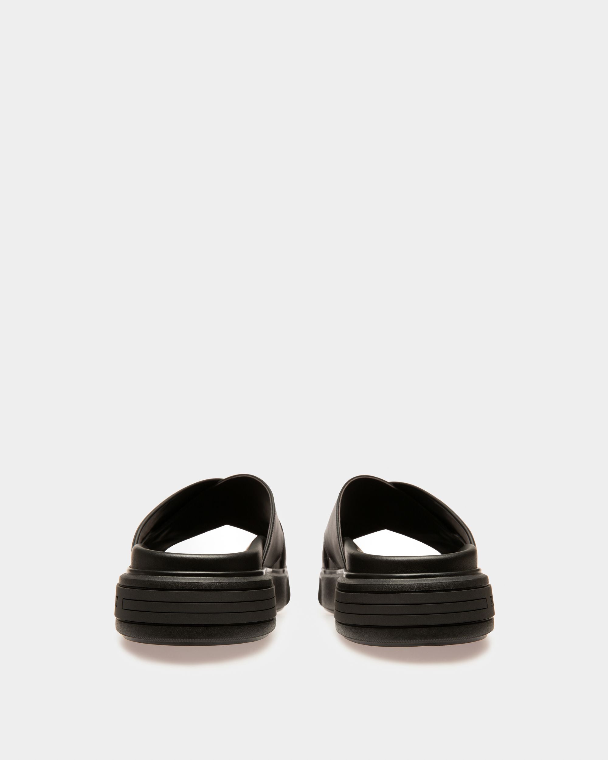 Jarko Leather Sandals In Black & Bally Red - Men's - Bally - 03