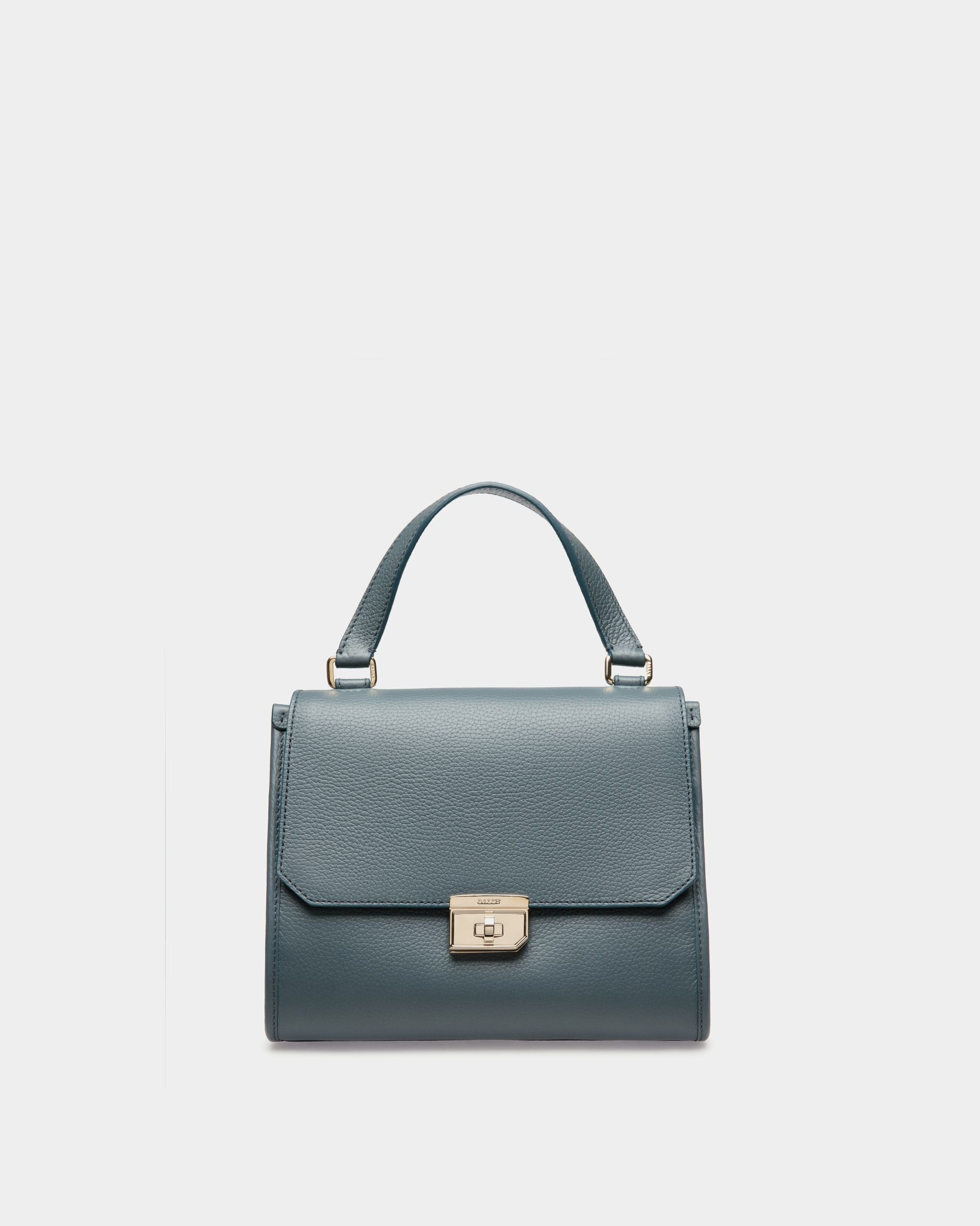 Top Handle Bag In Blue Leather - Women's - Bally - 01