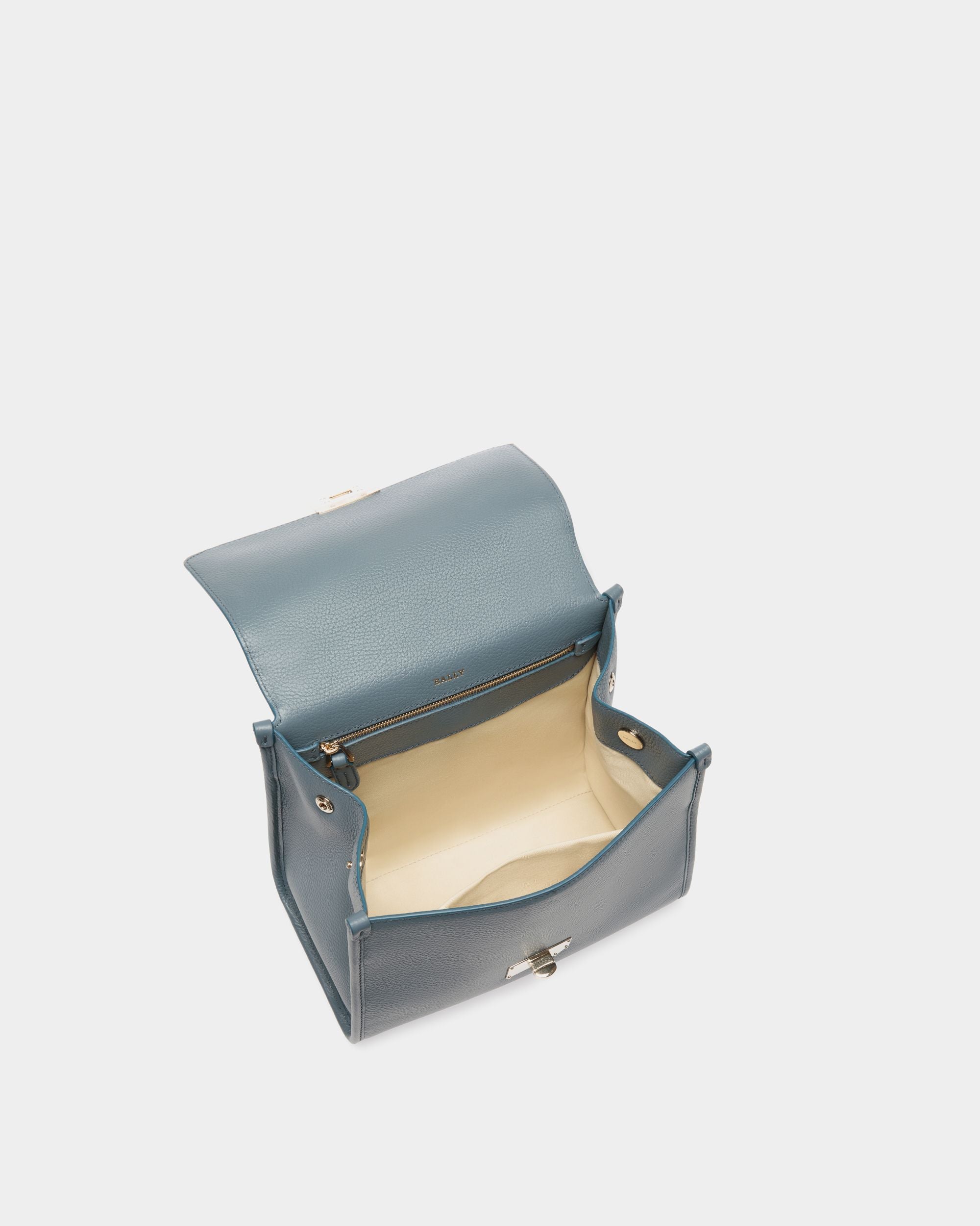 Top Handle Bag In Blue Leather - Women's - Bally - 04