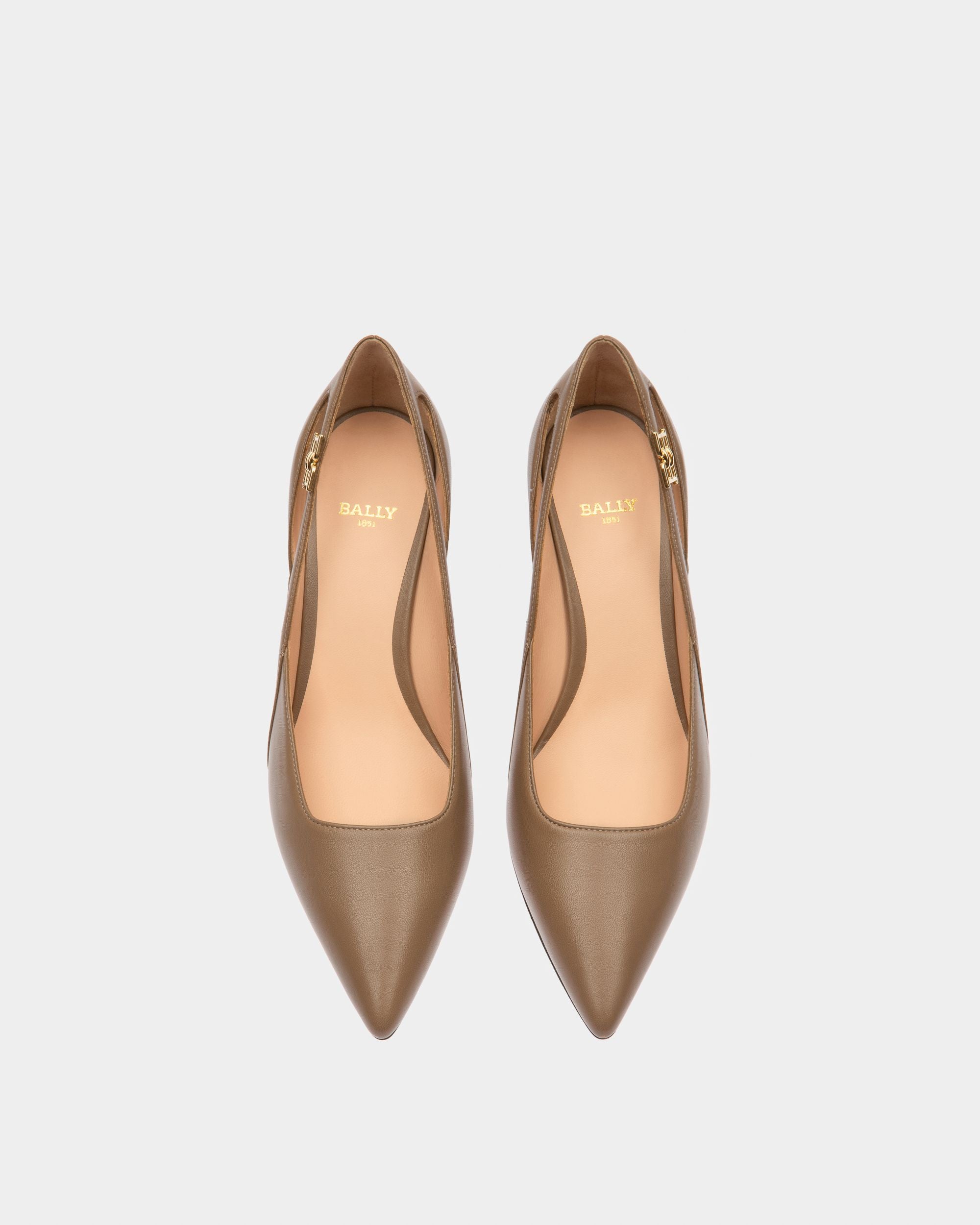 Elsa Zapatos De Salón En Piel De Color Topo - Mujer - Bally - 02