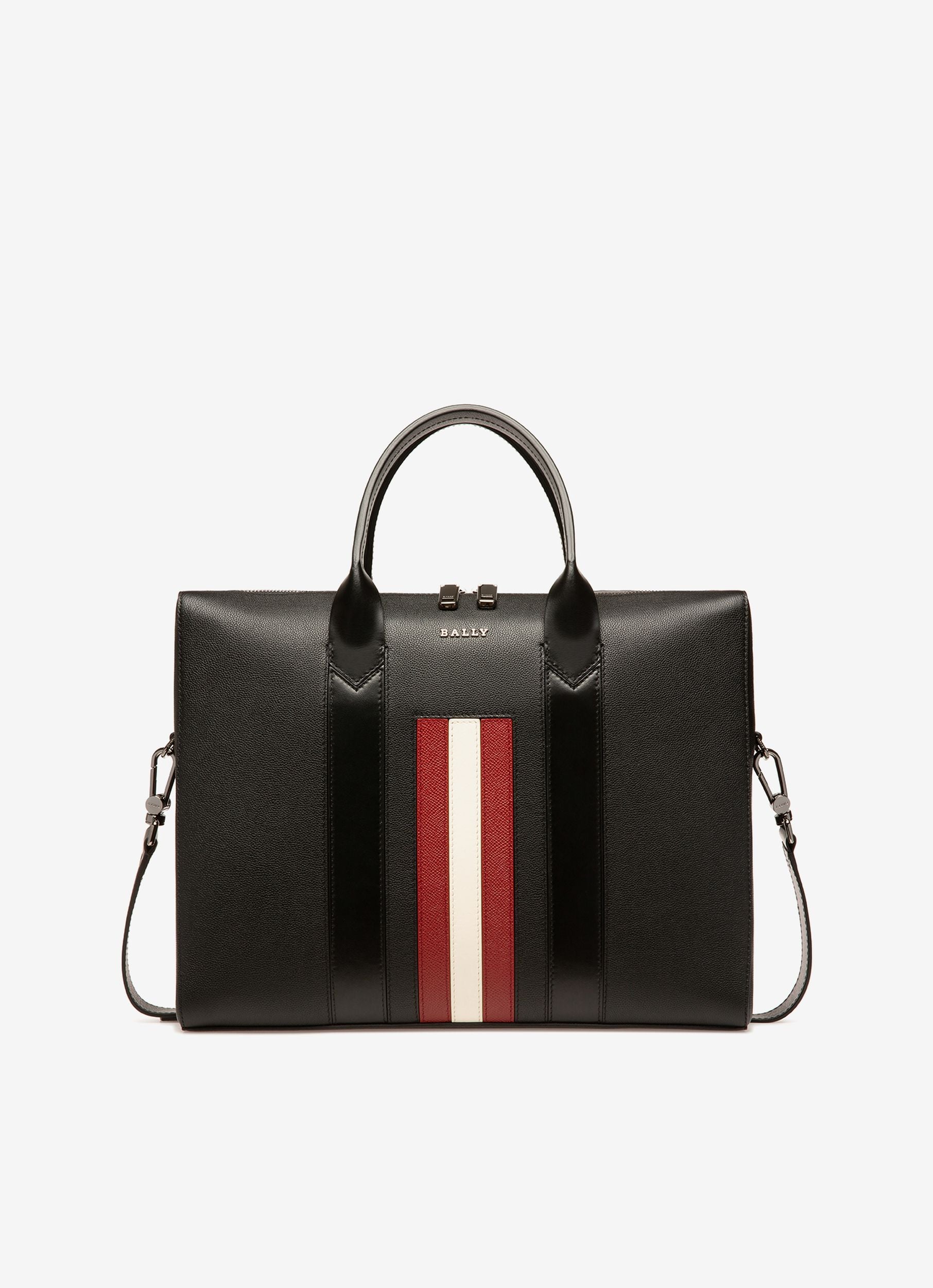 Elter Leather Business Bag In Black - Men's - Bally - 01