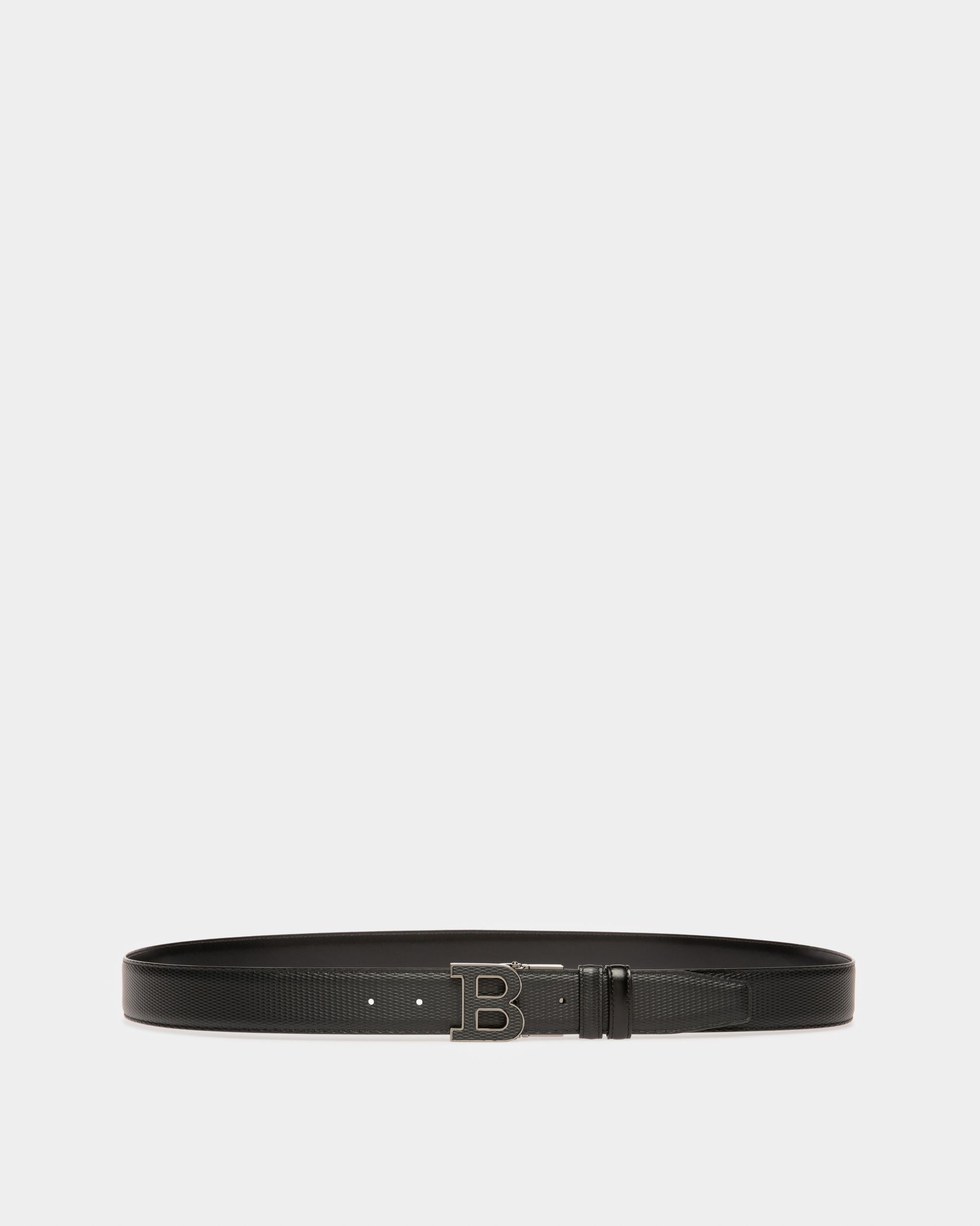 B Buckle Leather 35mm Belt In Black - Men's - Bally - 01