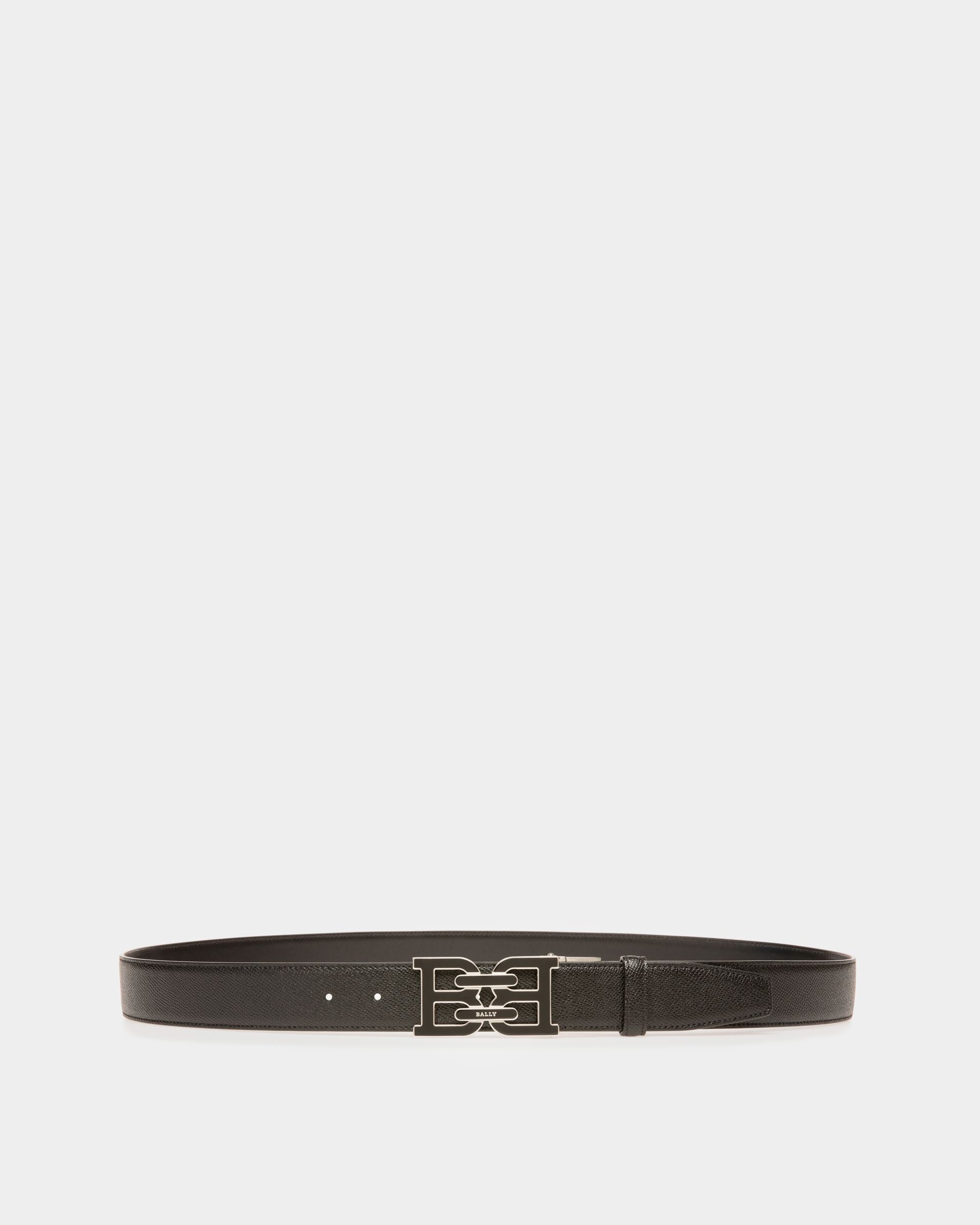 B-Chain Leather 35mm Belt In Black - Men's - Bally - 01