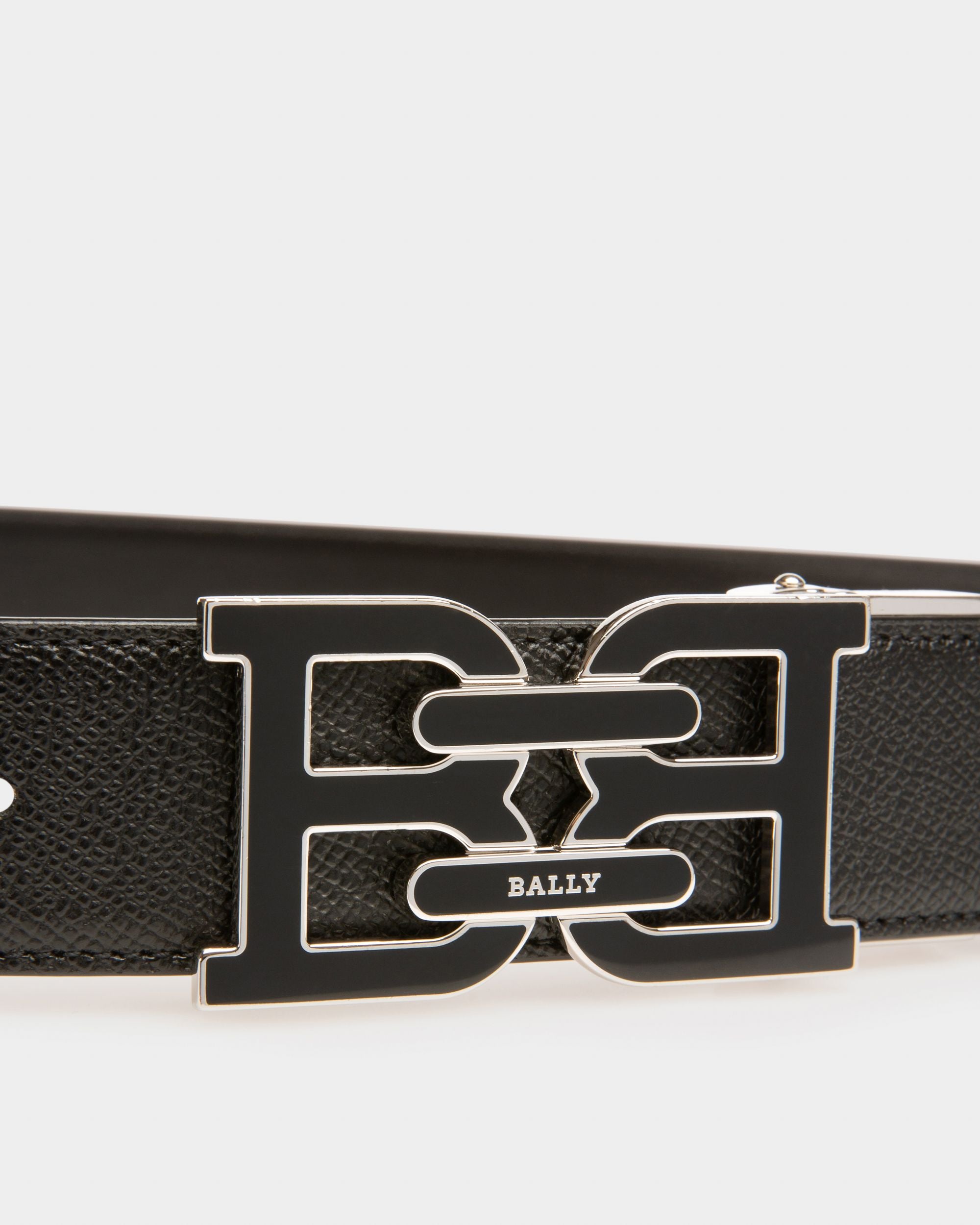 B-Chain Leather 35mm Belt In Black - Men's - Bally - 03