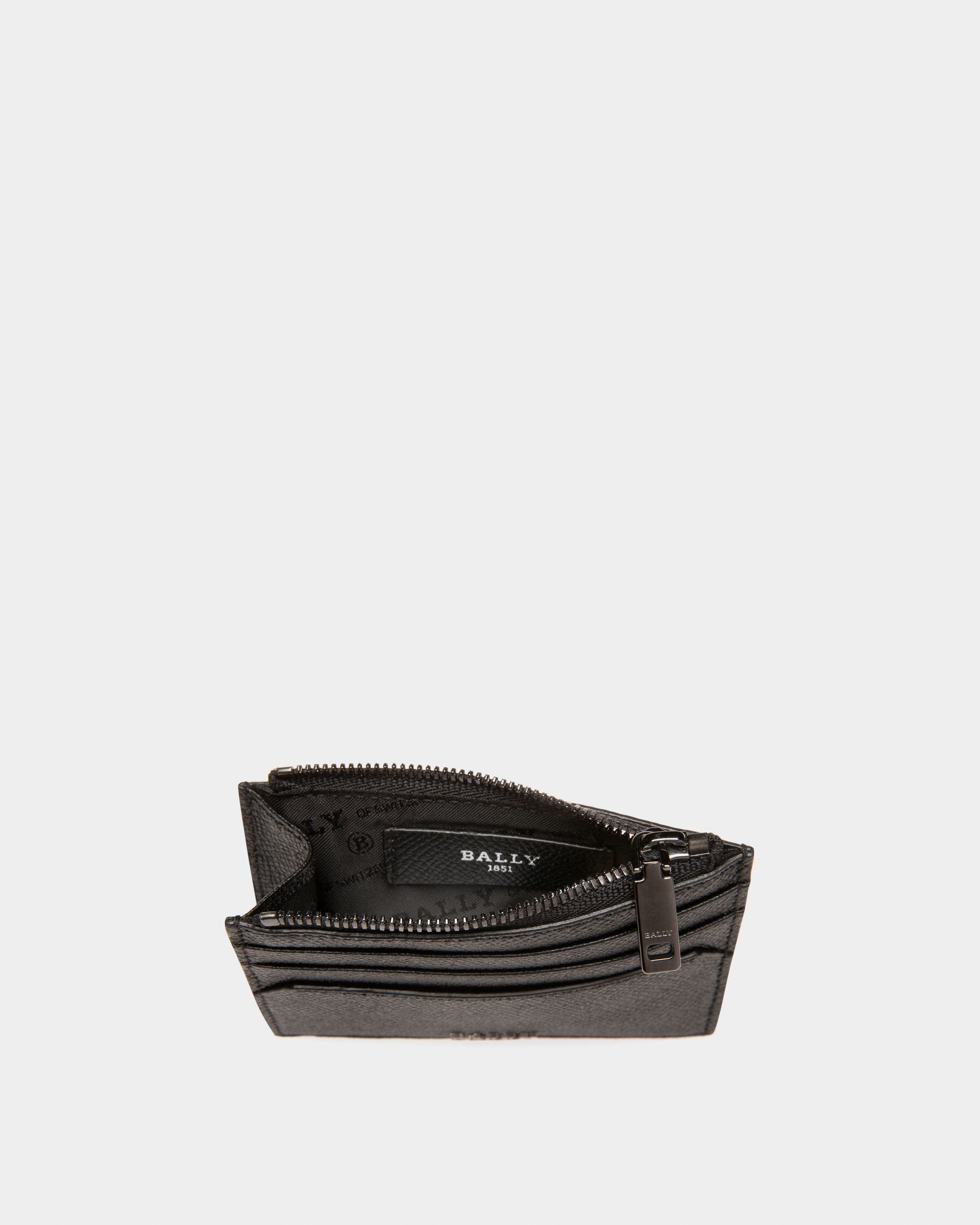 Byrion Leather Card Holder In Black - Men's - Bally - 03