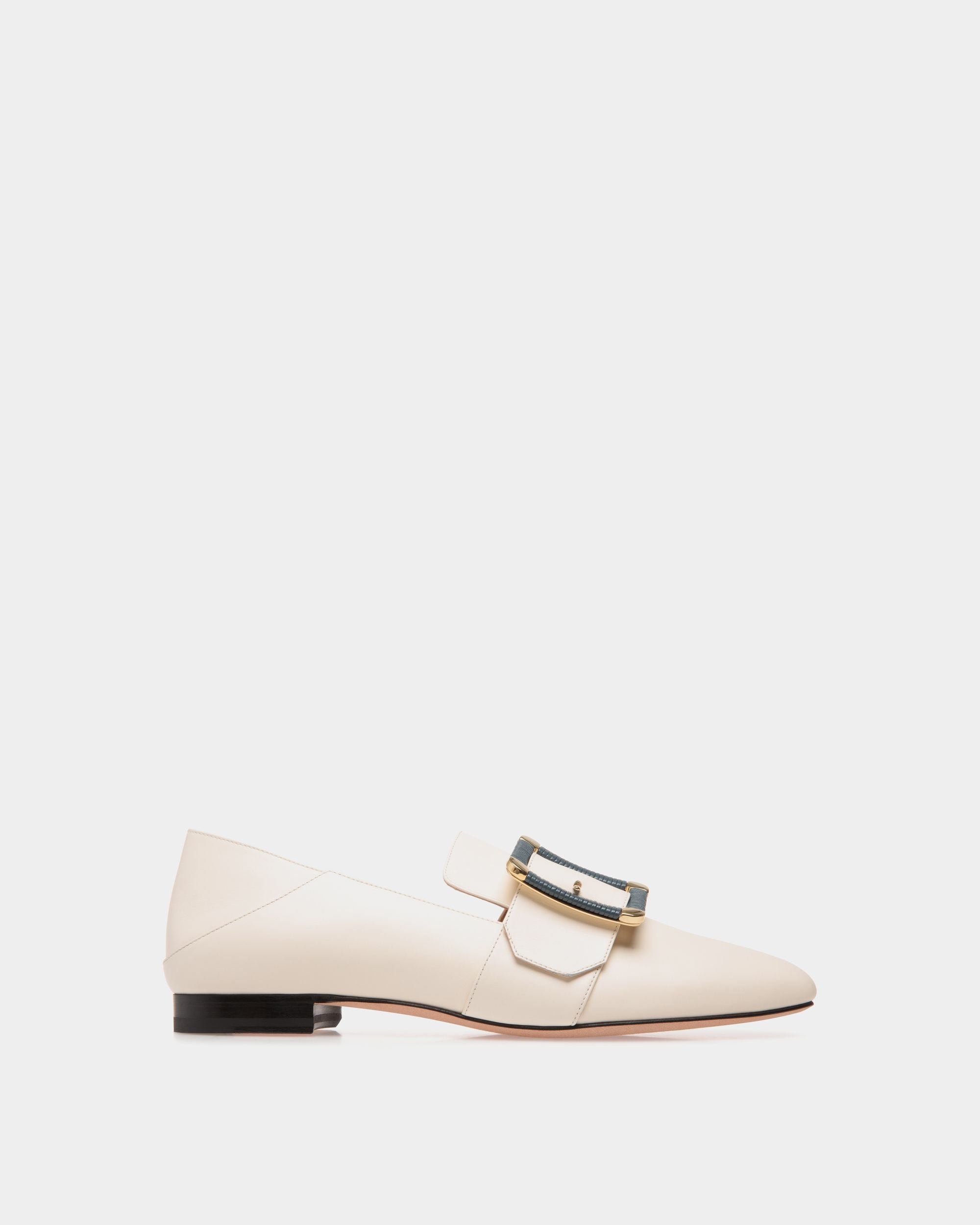 Bell Du Jour Flats In White Leather - Women's - Bally - 01
