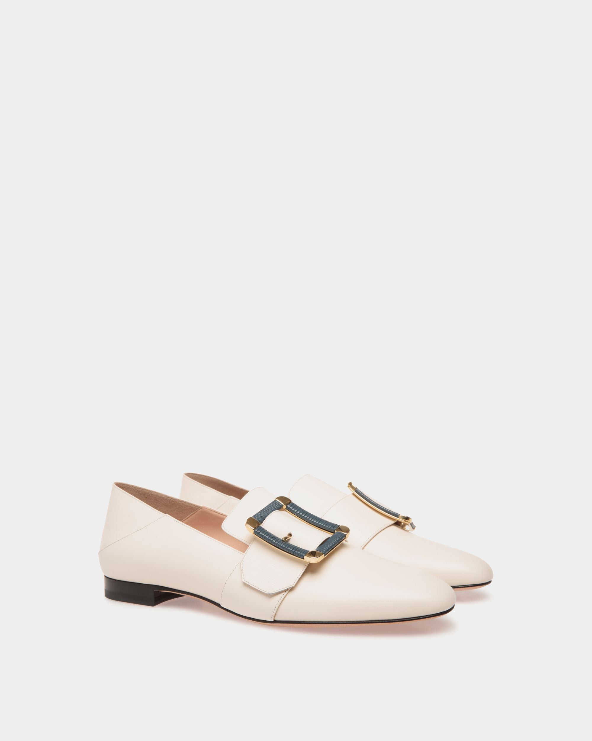 Bell Du Jour Flats In White Leather - Women's - Bally - 02