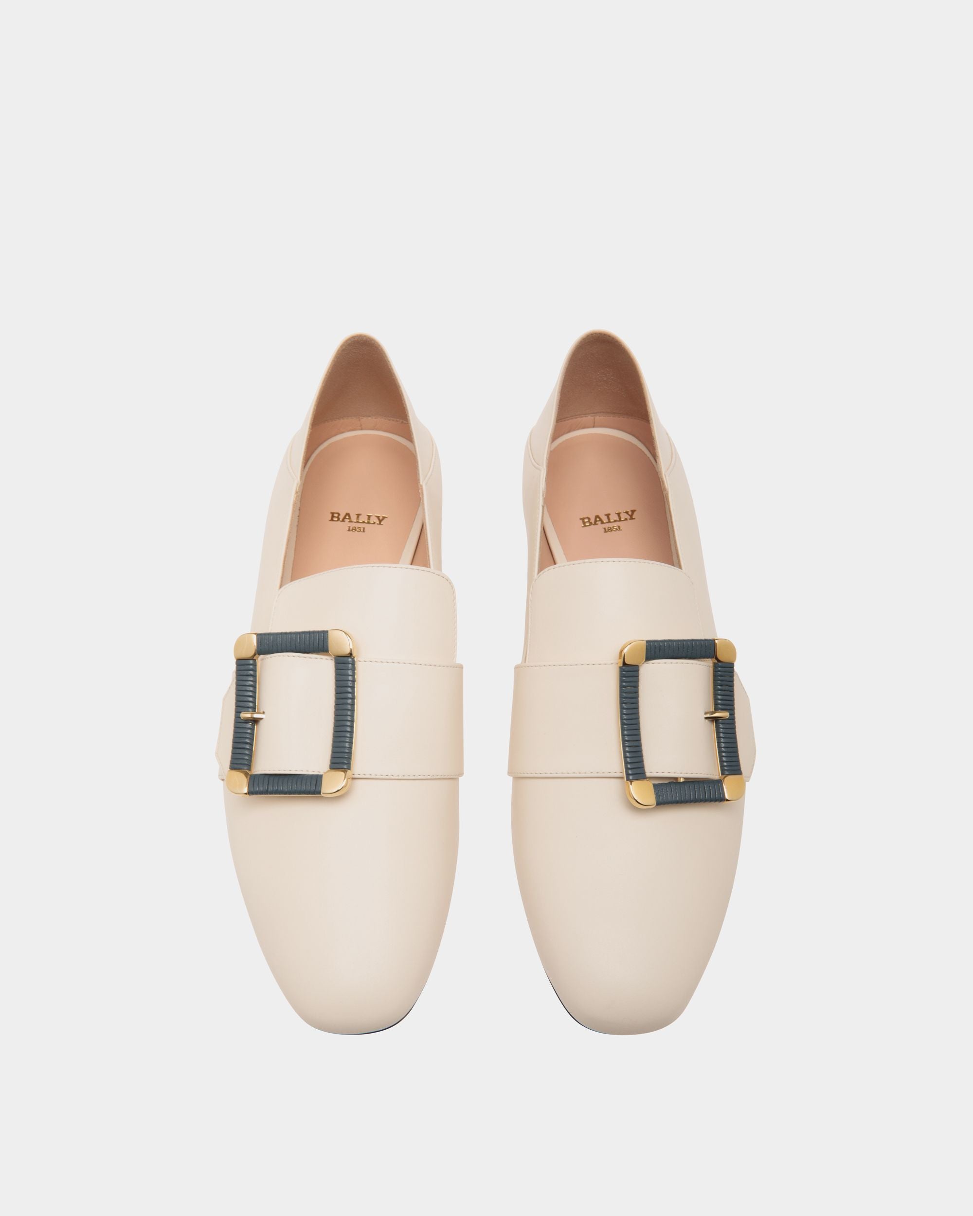 Bell Du Jour Flats In White Leather - Women's - Bally - 04