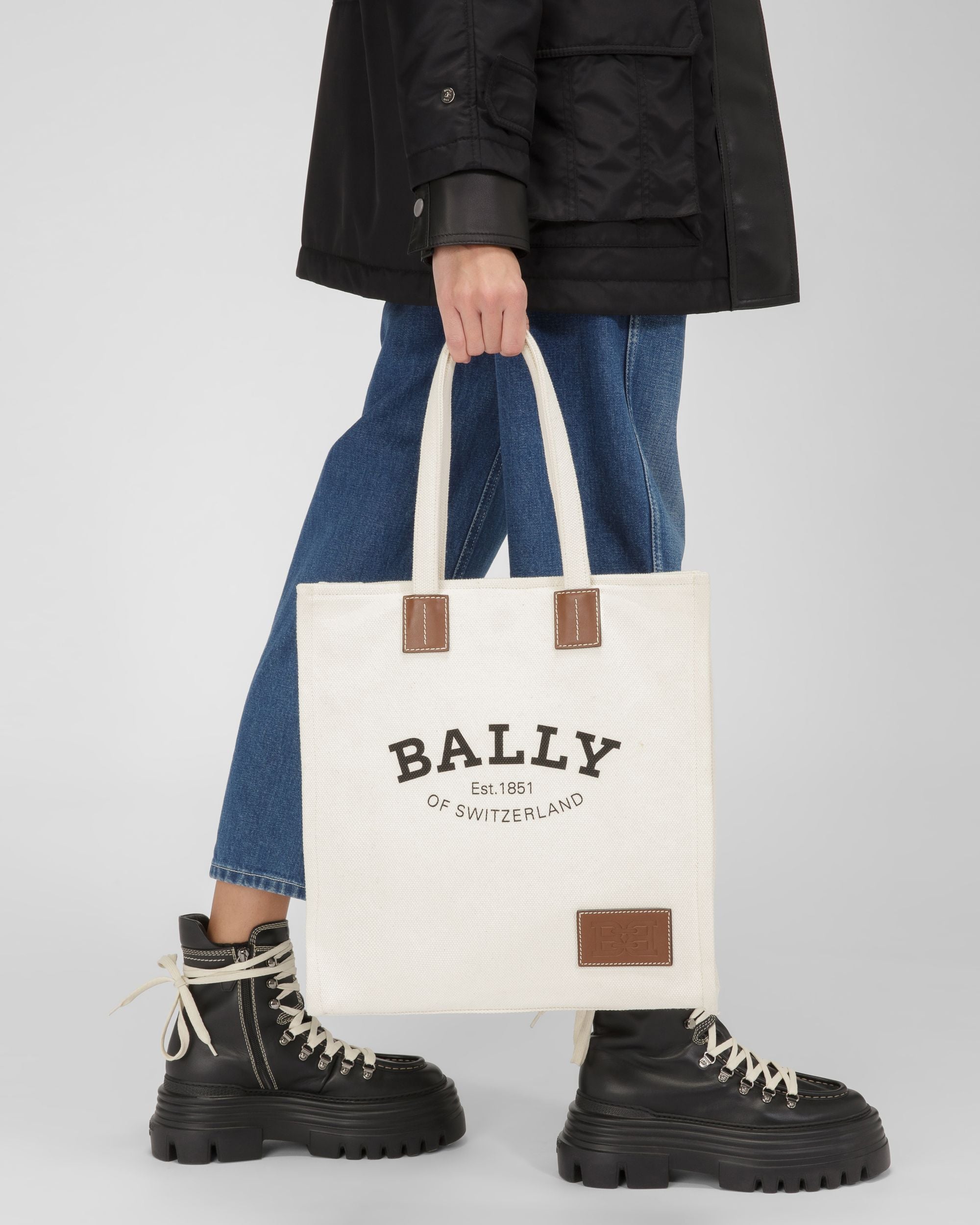 Crystalia Bolso Tote De Tela Color Natural - Mujer - Bally - 01