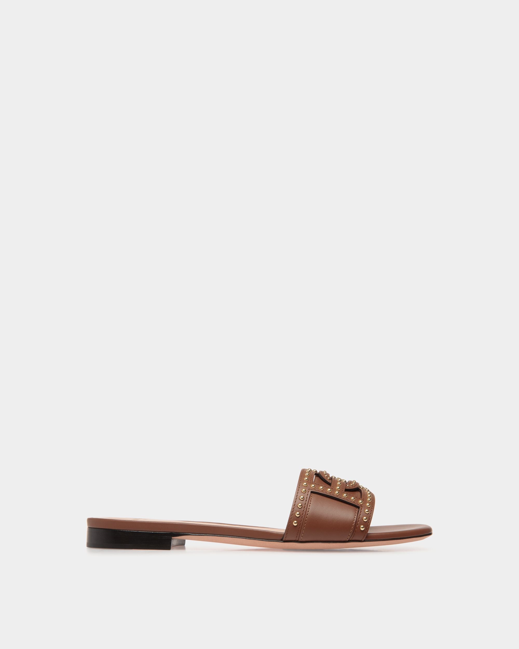 Flat Sandal In Brown Leather - Women's - Bally - 01