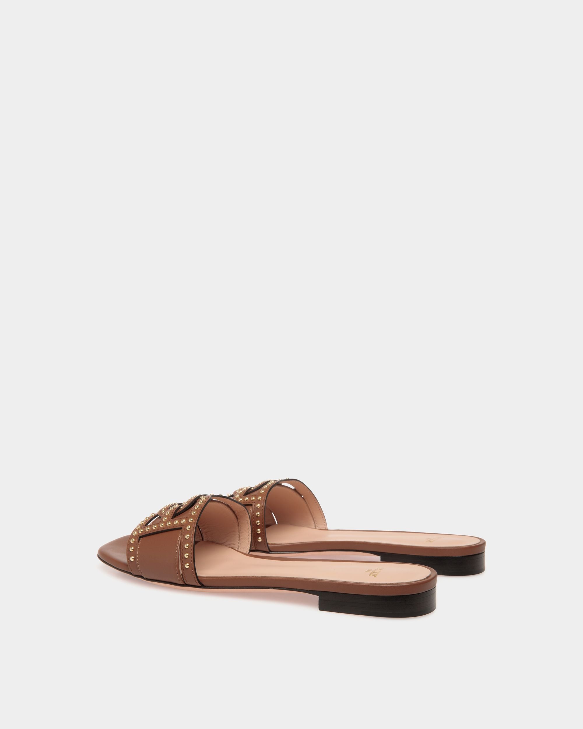 Flat Sandal In Brown Leather - Women's - Bally - 03