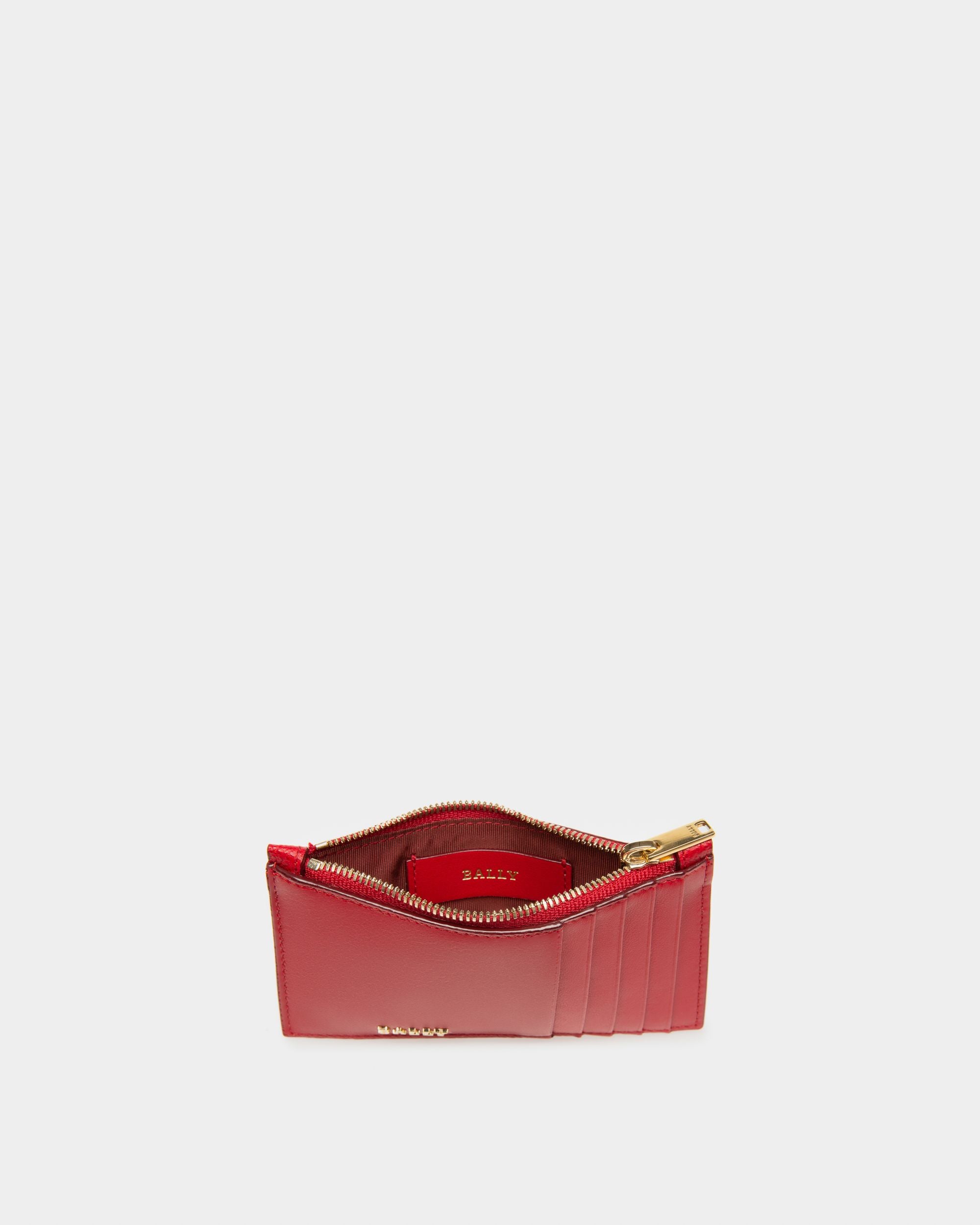 Landy Leather Wallet In Red - Women's - Bally - 03