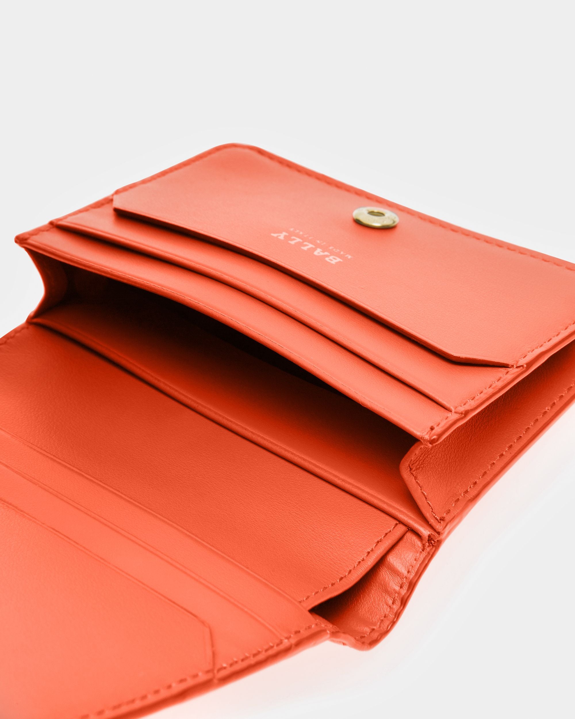 Lettes Tarjetero Ejecutivo De Piel En Naranja - Mujer - Bally - 04