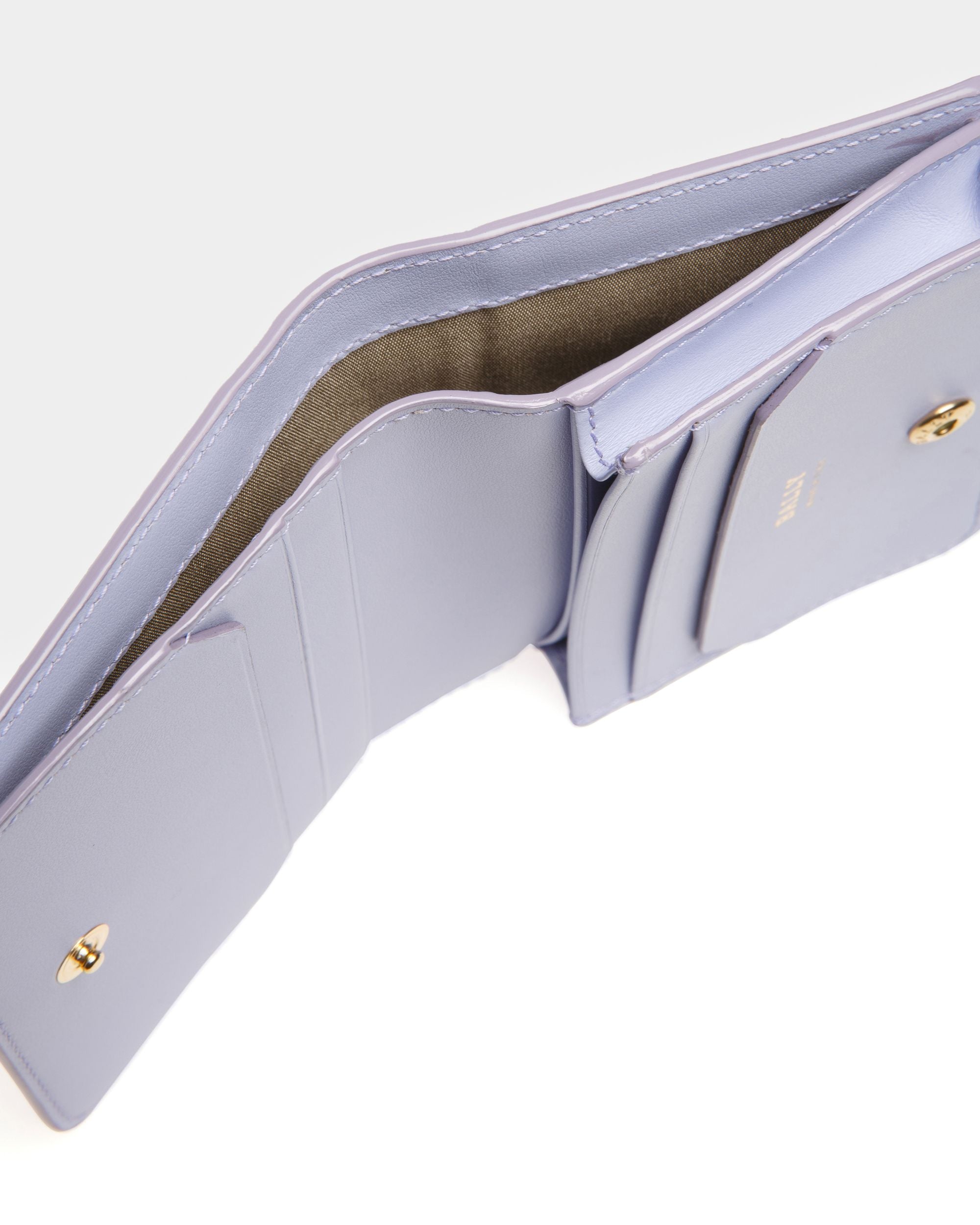 Lettes Leather Card Holder In Lilac - Women's - Bally - 04