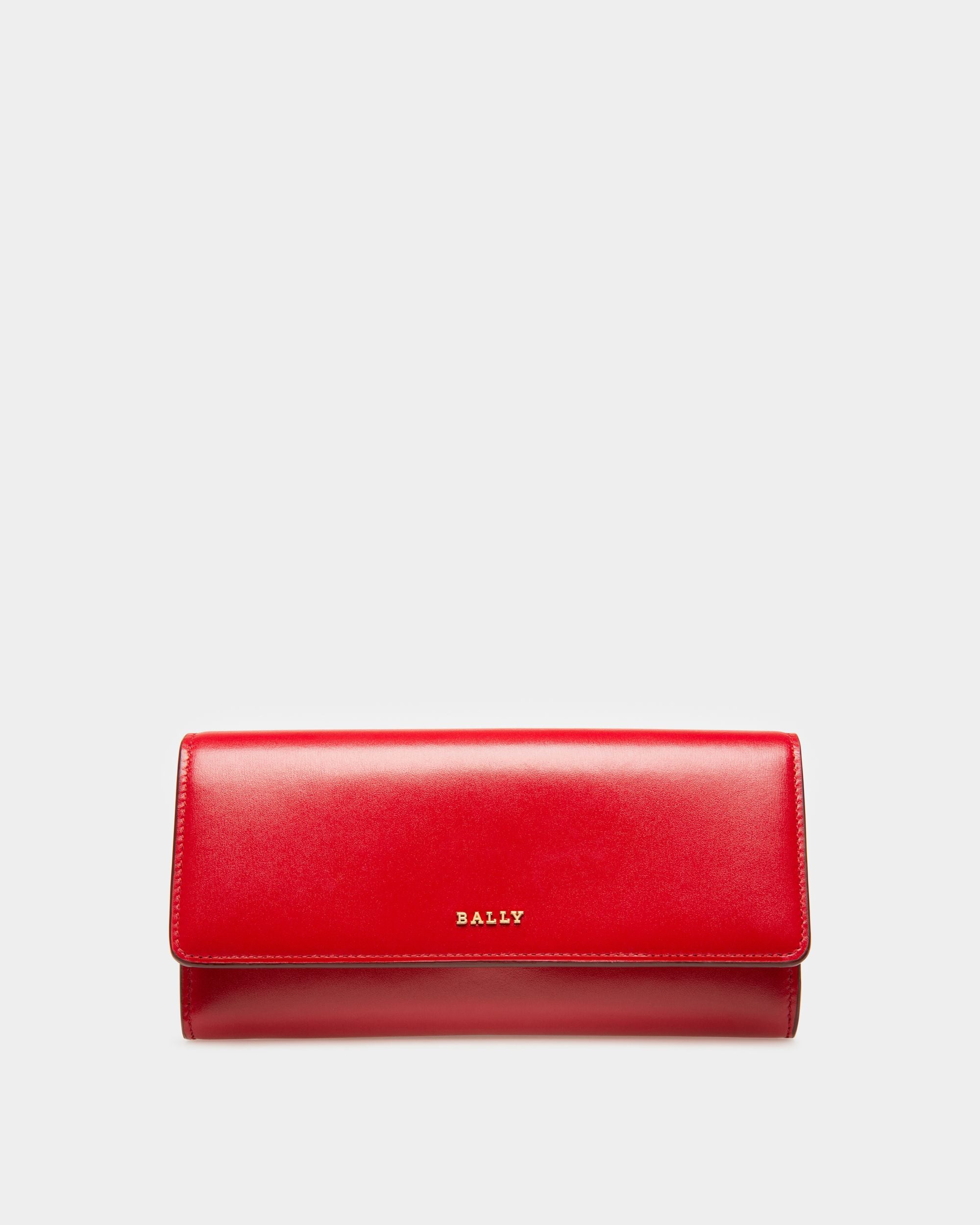 Linney Cartera De Estilo Continental En Piel De Color Rojo - Mujer - Bally - 01