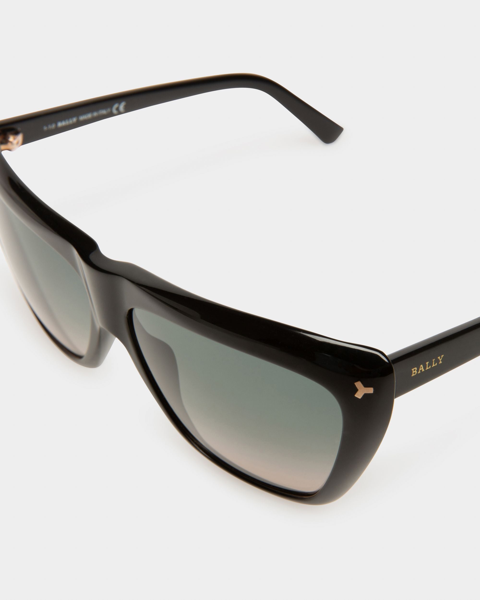 Elektra Gafas De Sol Con Montura En Acetato De Color Negro Brillante Y Lentes En Color Ahumado Degradado - Mujer - Bally - 02