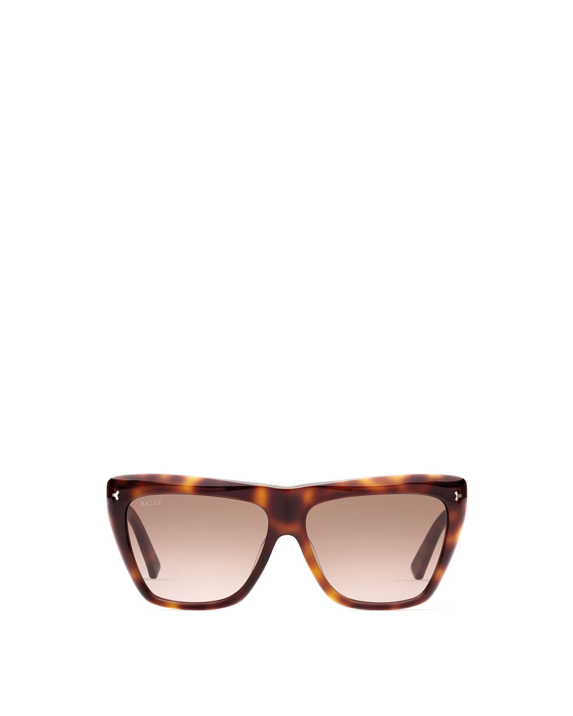 Elektra Acetate Sunglasses In Dark Havana & Gradient Brown Lens - Women's - Bally - 01