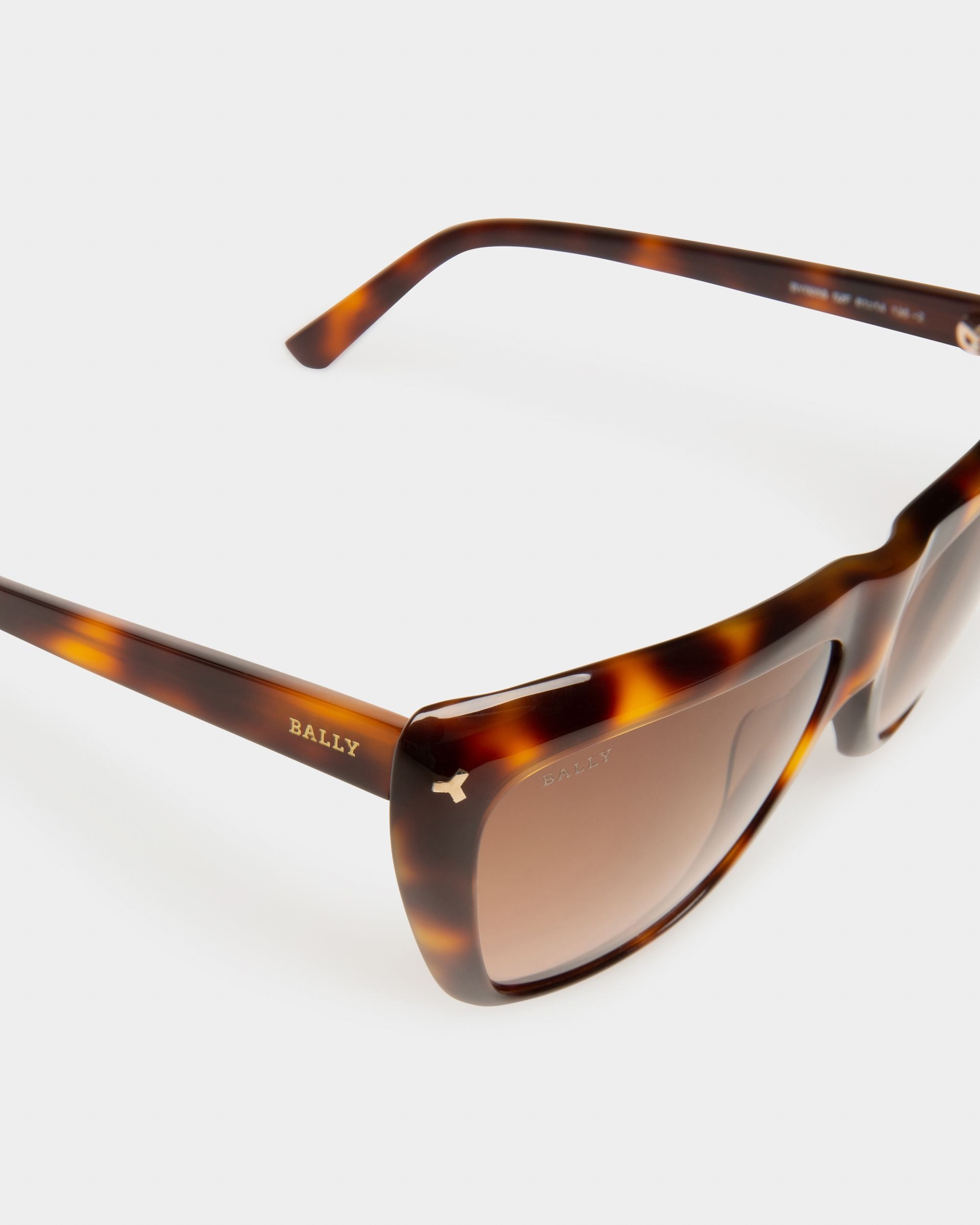 Elektra Acetate Sunglasses In Dark Havana & Gradient Brown Lens - Women's - Bally - 02