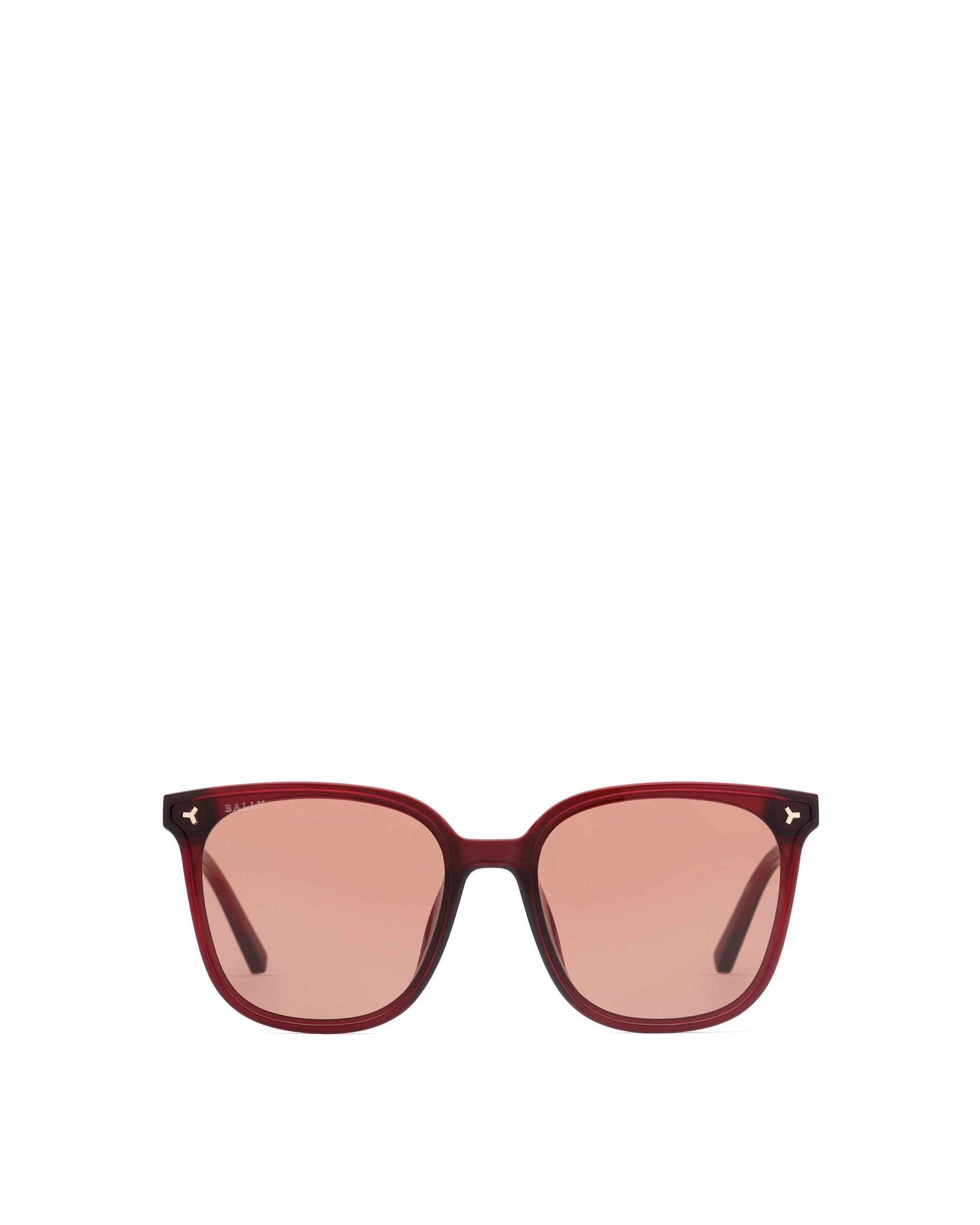 Aida Acetate Sunglasses In Shiny Bordeaux & Bordeaux Lens - Women's - Bally - 01