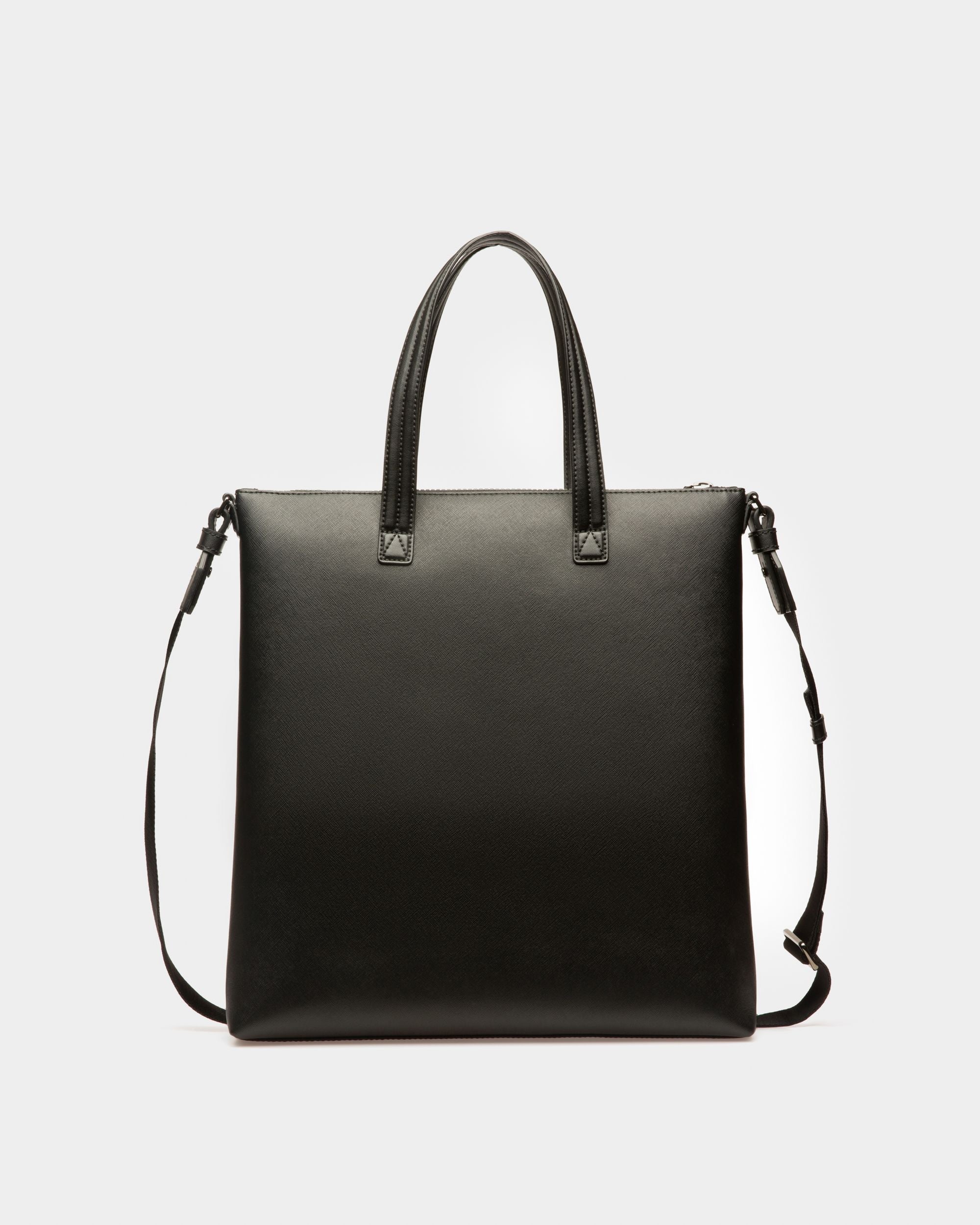 Mahir Recycled Leather Tote Bag In Black - Men's - Bally - 02