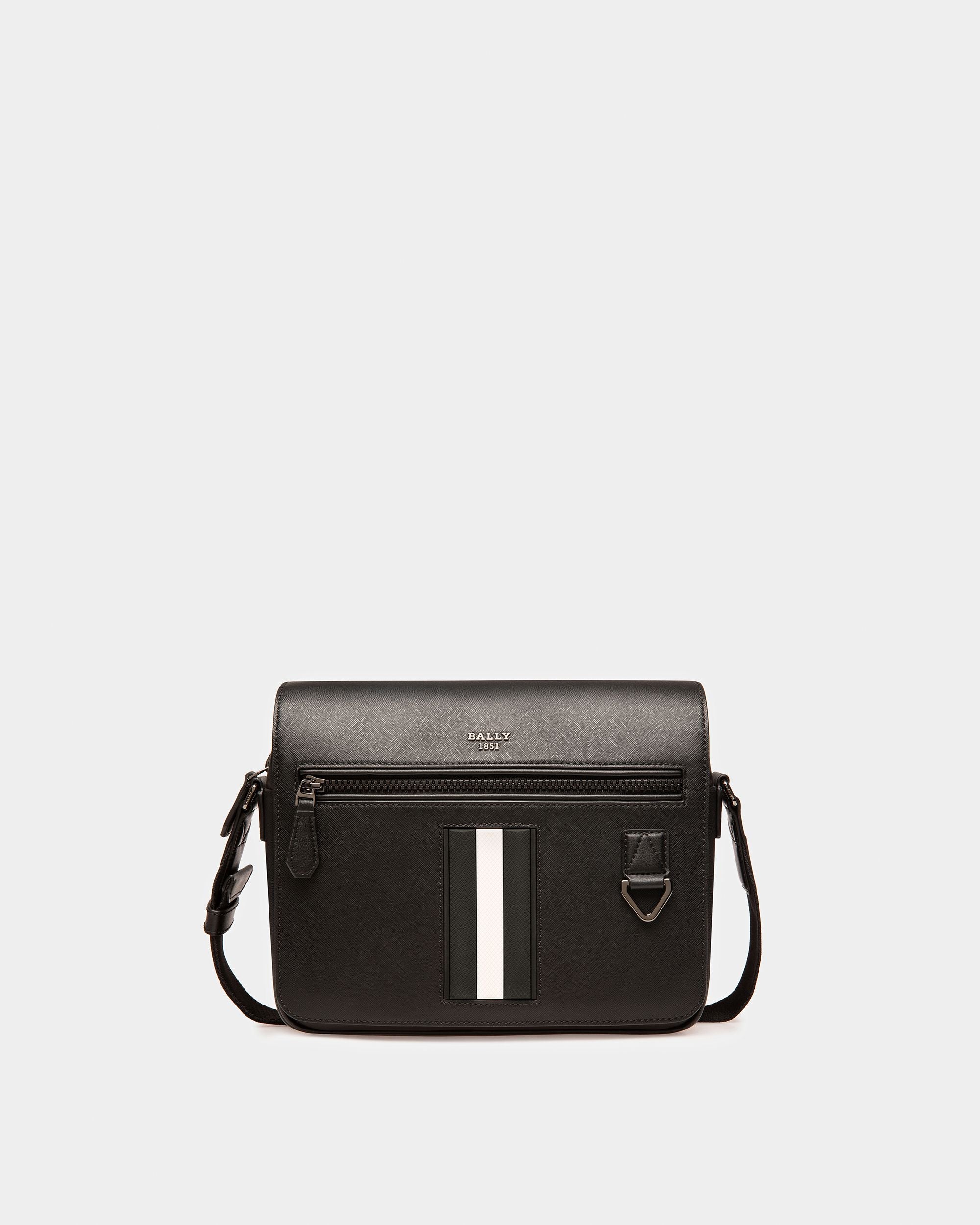 Mes Recycled Leather Messenger Bag In Black - Men's - Bally - 02