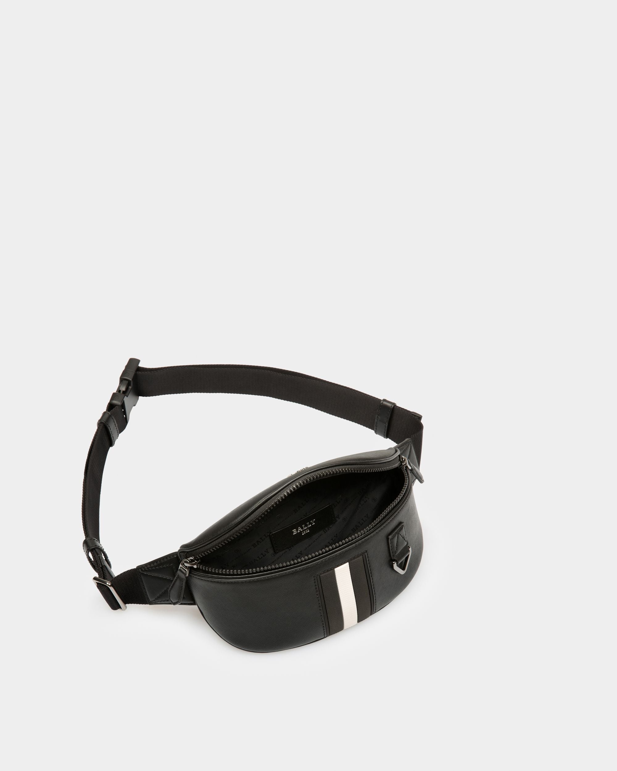 Matey Recycled Leather Bum Bag In Black - Men's - Bally - 03