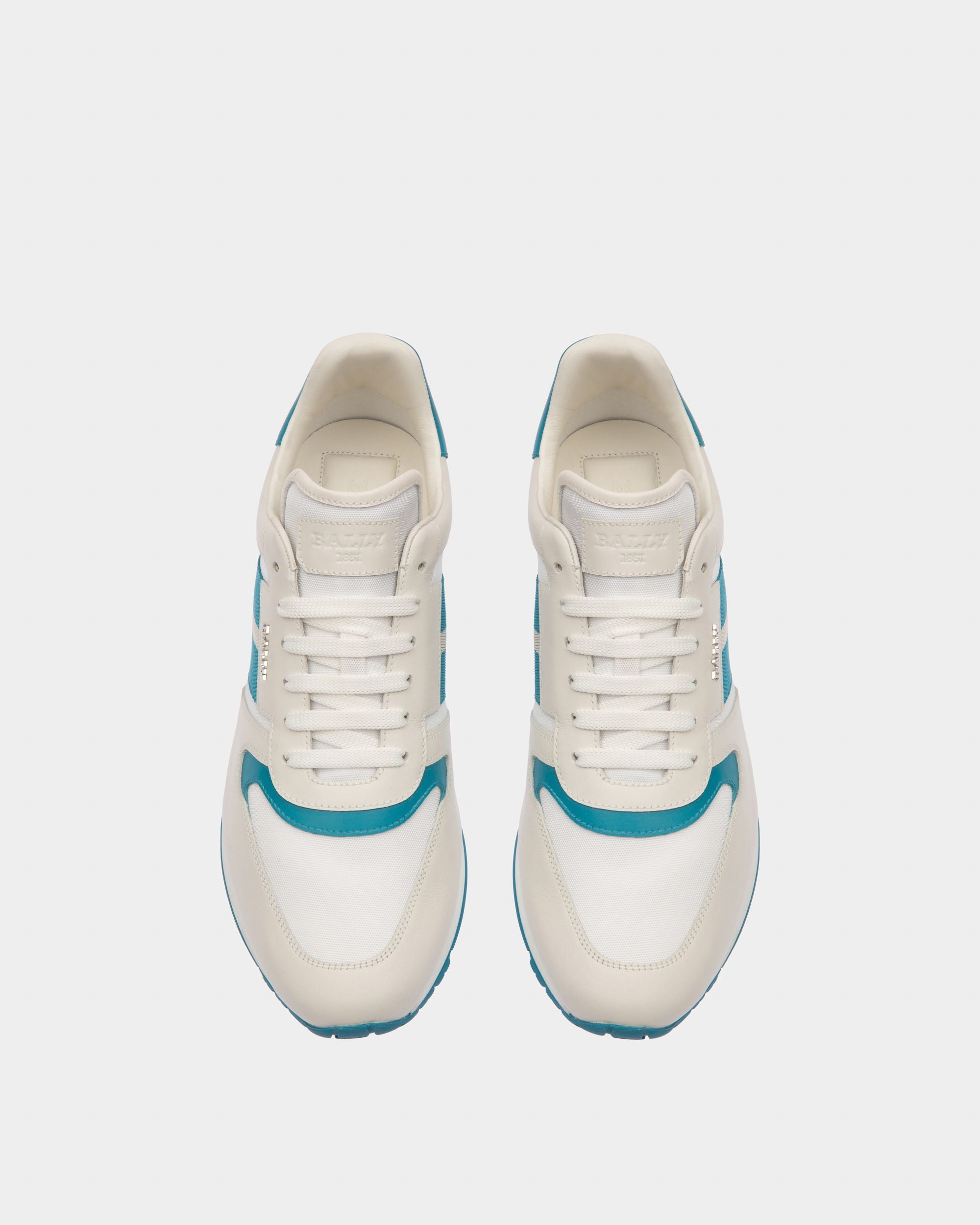 Astar In White And Blue Leather And Fabric - Men's - Bally - 02