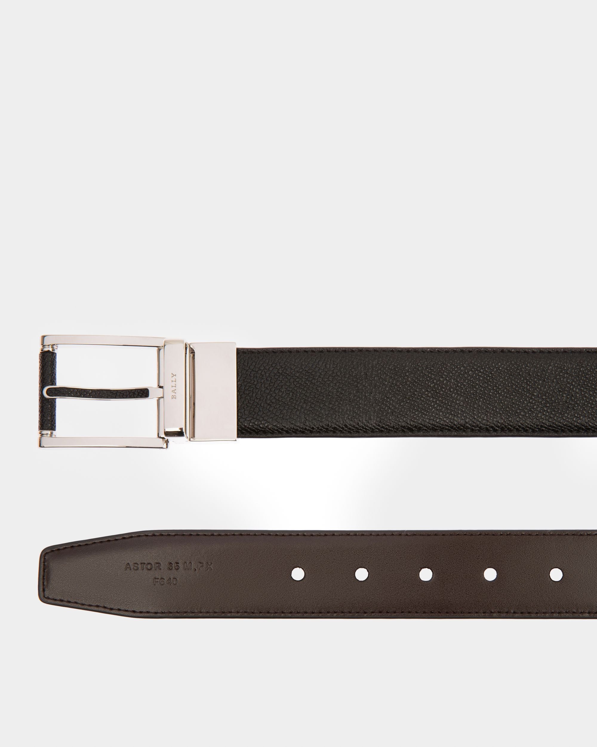 Astor Leather 35mm Belt In Black - Men's - Bally - 02