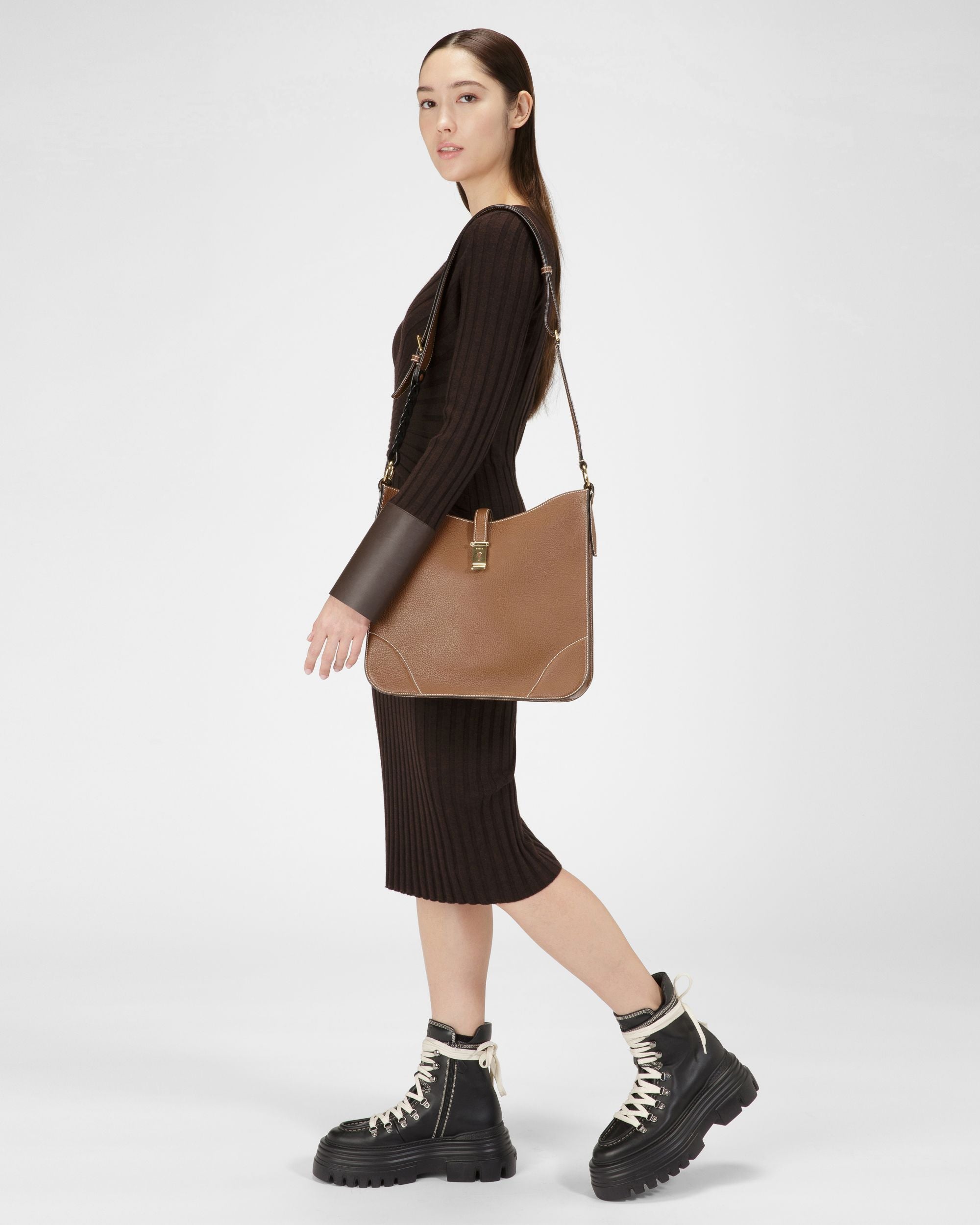 Lavynia Bolso Hobo En Piel Marrón - Mujer - Bally - 02