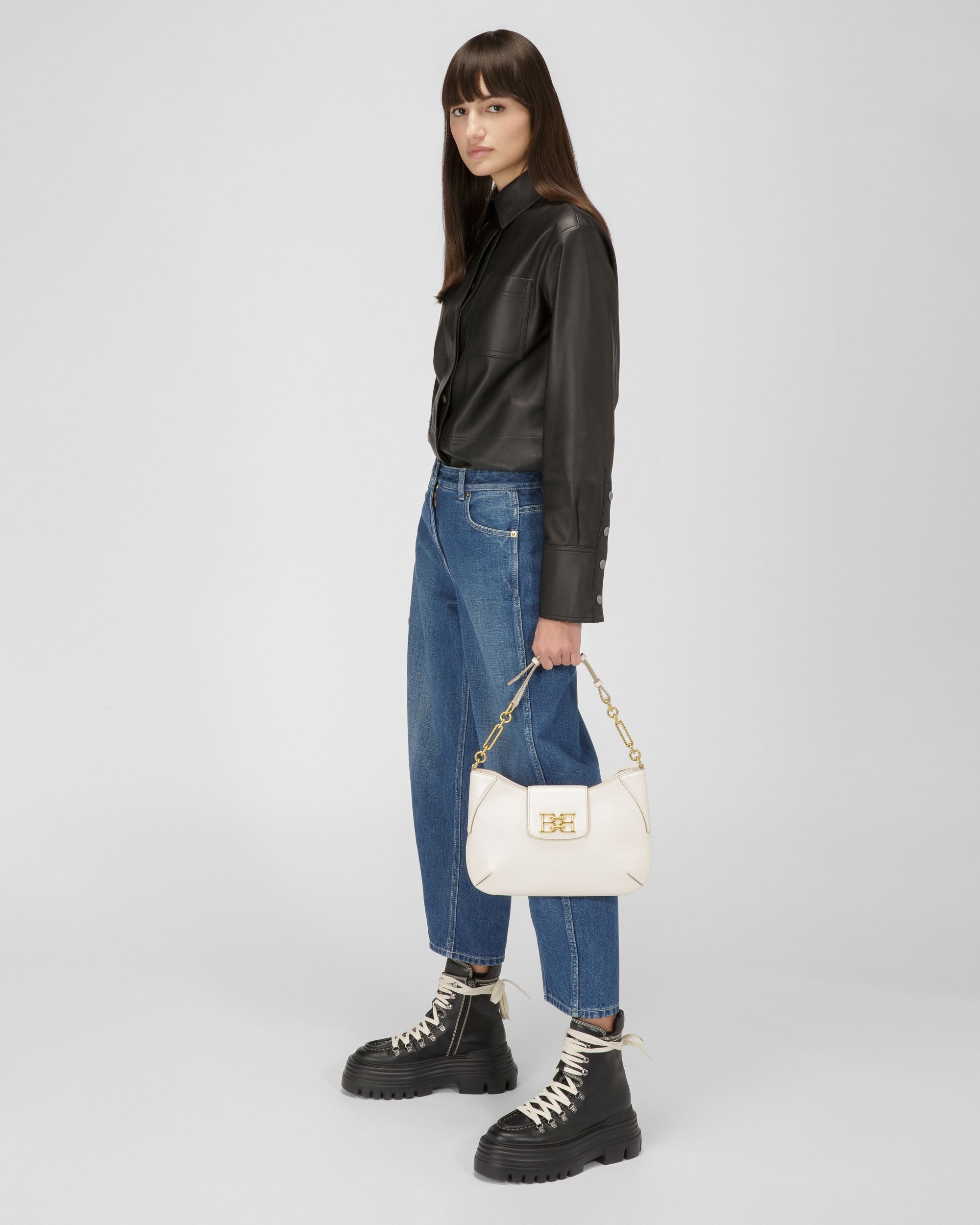 Breanne Bolso De Hombro En Piel De Color Crema - Mujer - Bally - 02