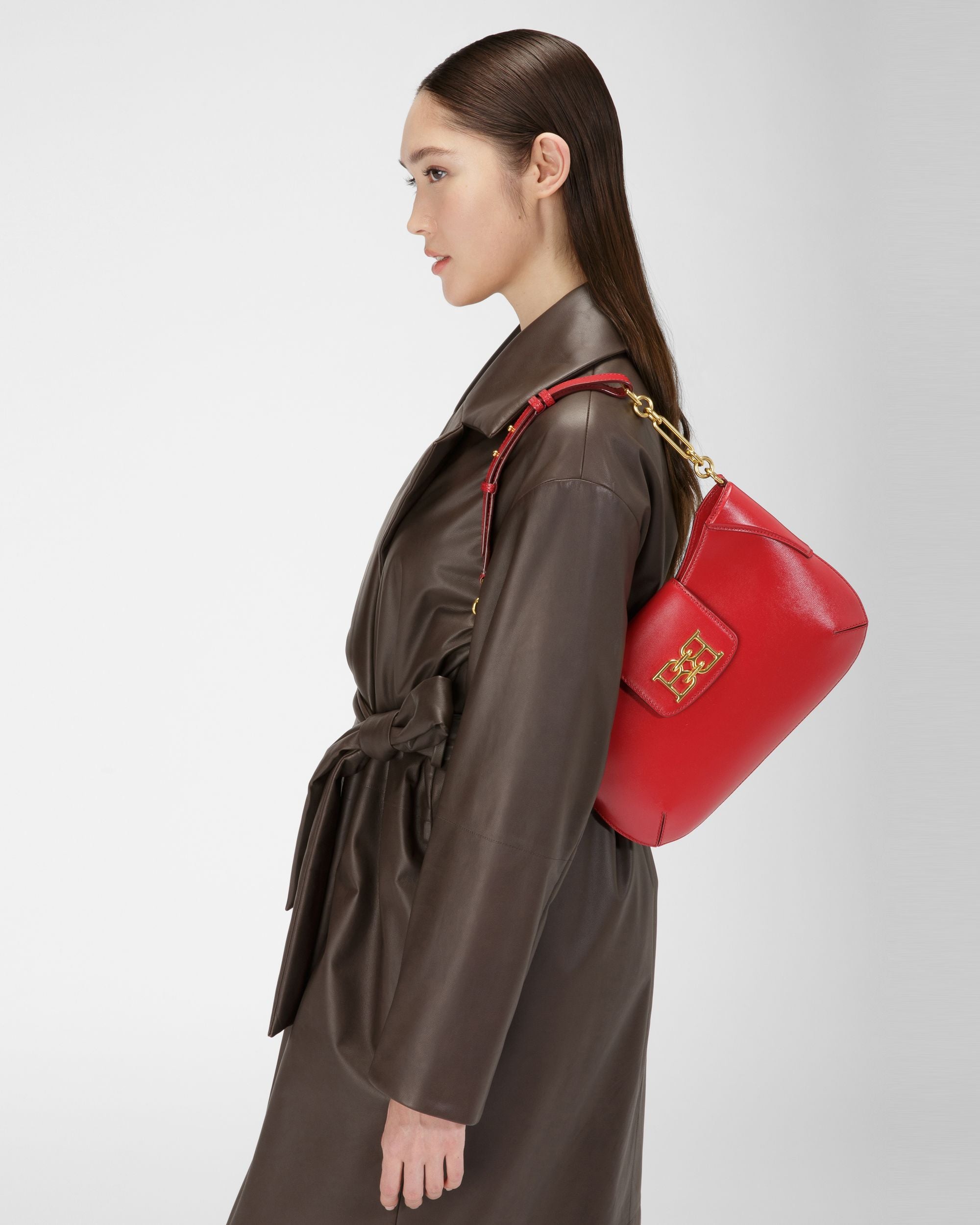 Breanne Bolso De Hombro En Piel Roja - Mujer - Bally - 01