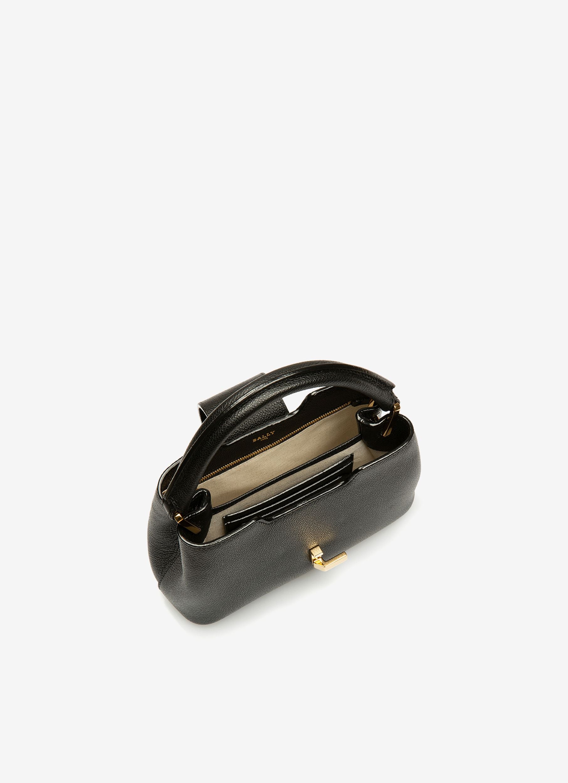 Jorah Small Bolso De Mano En Piel En Color Negro - Mujer - Bally - 04
