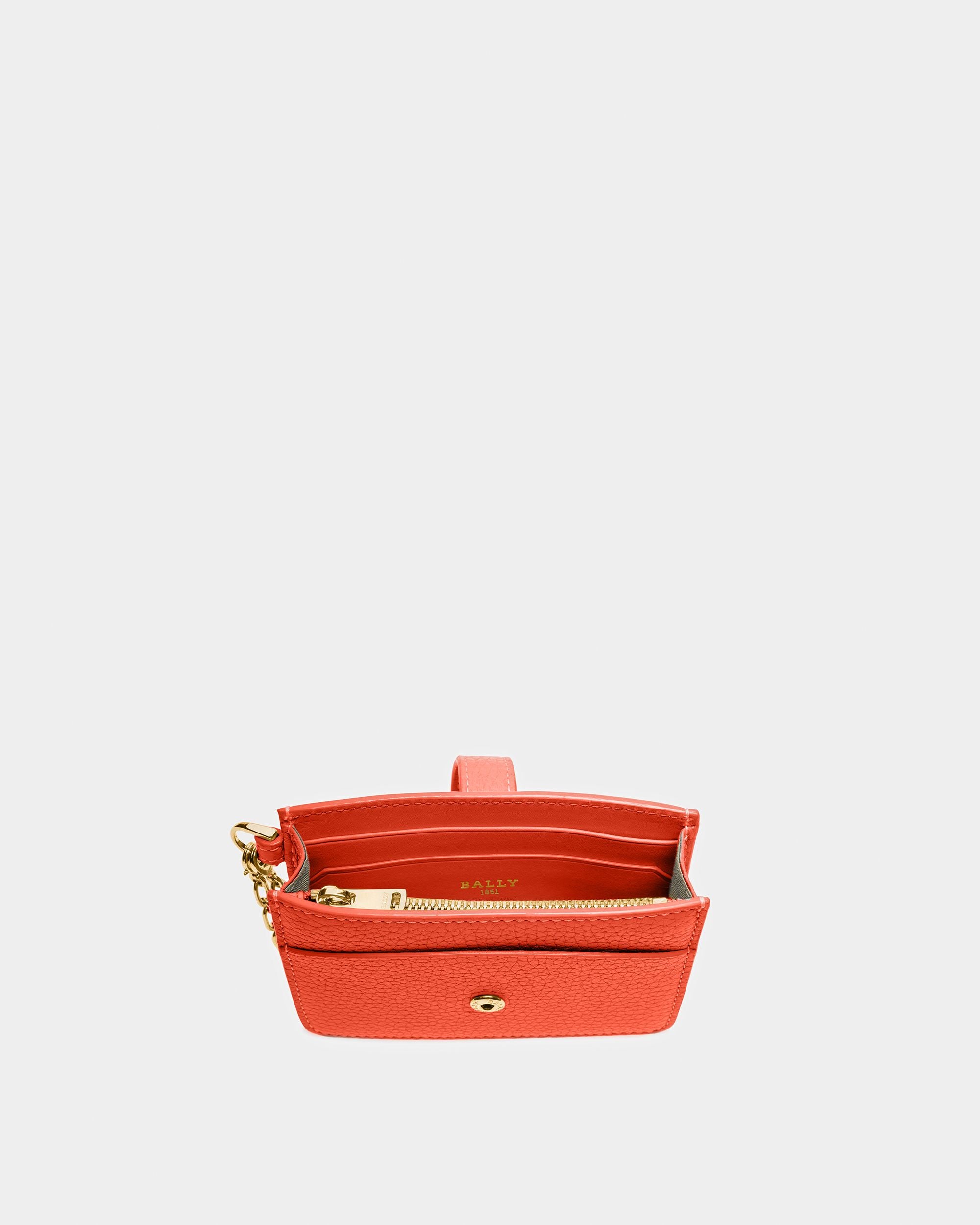 Ava Leather Business Card Holder In Orange - Women's - Bally - 03