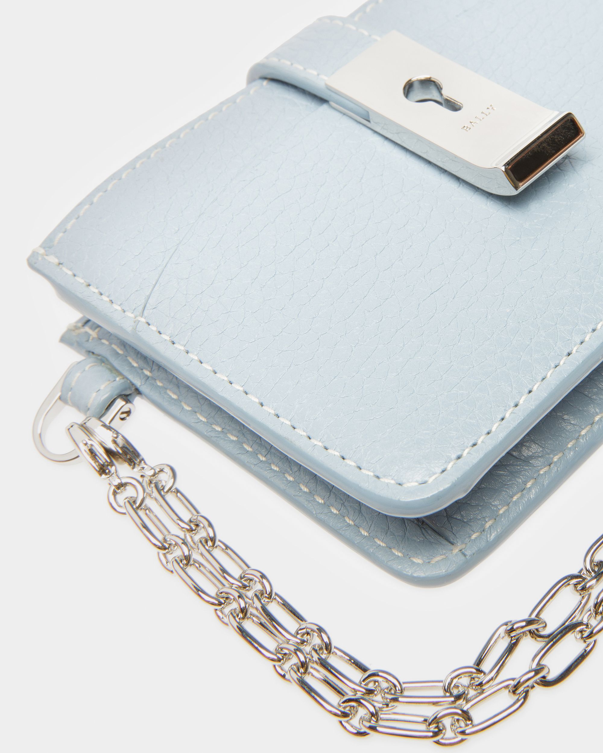 Ava Tarjetero De Piel En Azul Claro - Mujer - Bally - 04
