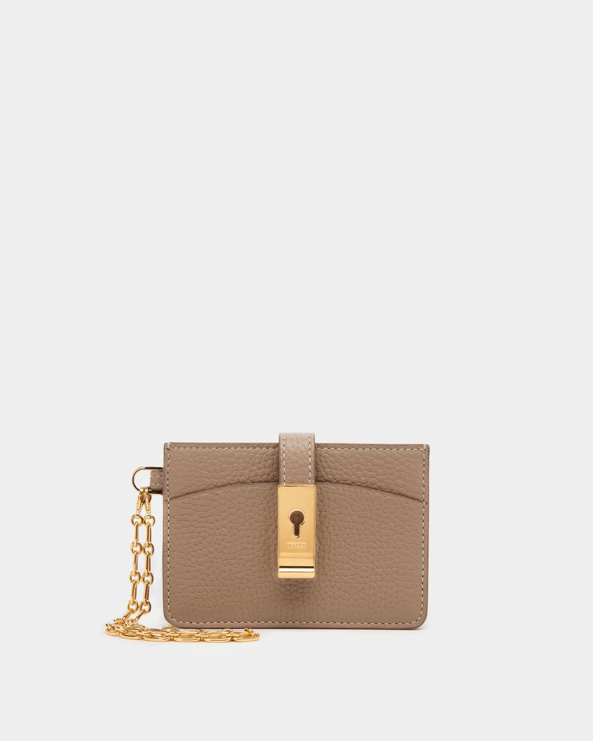 Ava Tarjetero En Piel De Color Topo - Mujer - Bally - 01
